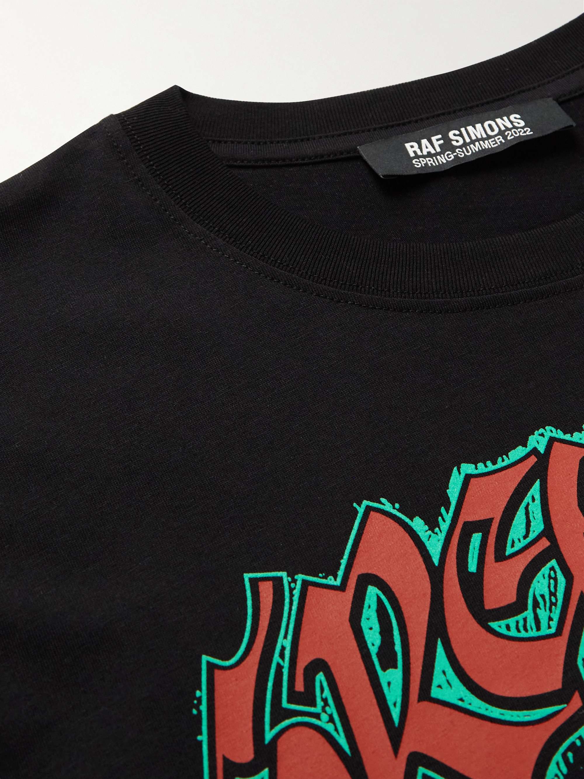 RAF SIMONS Oversized Printed Cotton-Jersey T-Shirt