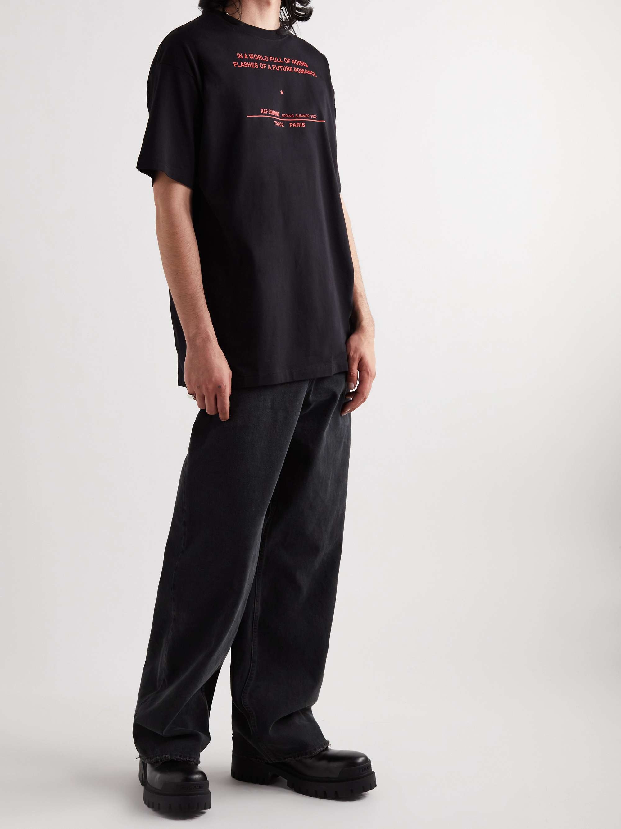RAF SIMONS Oversized Printed Cotton-Jersey T-Shirt