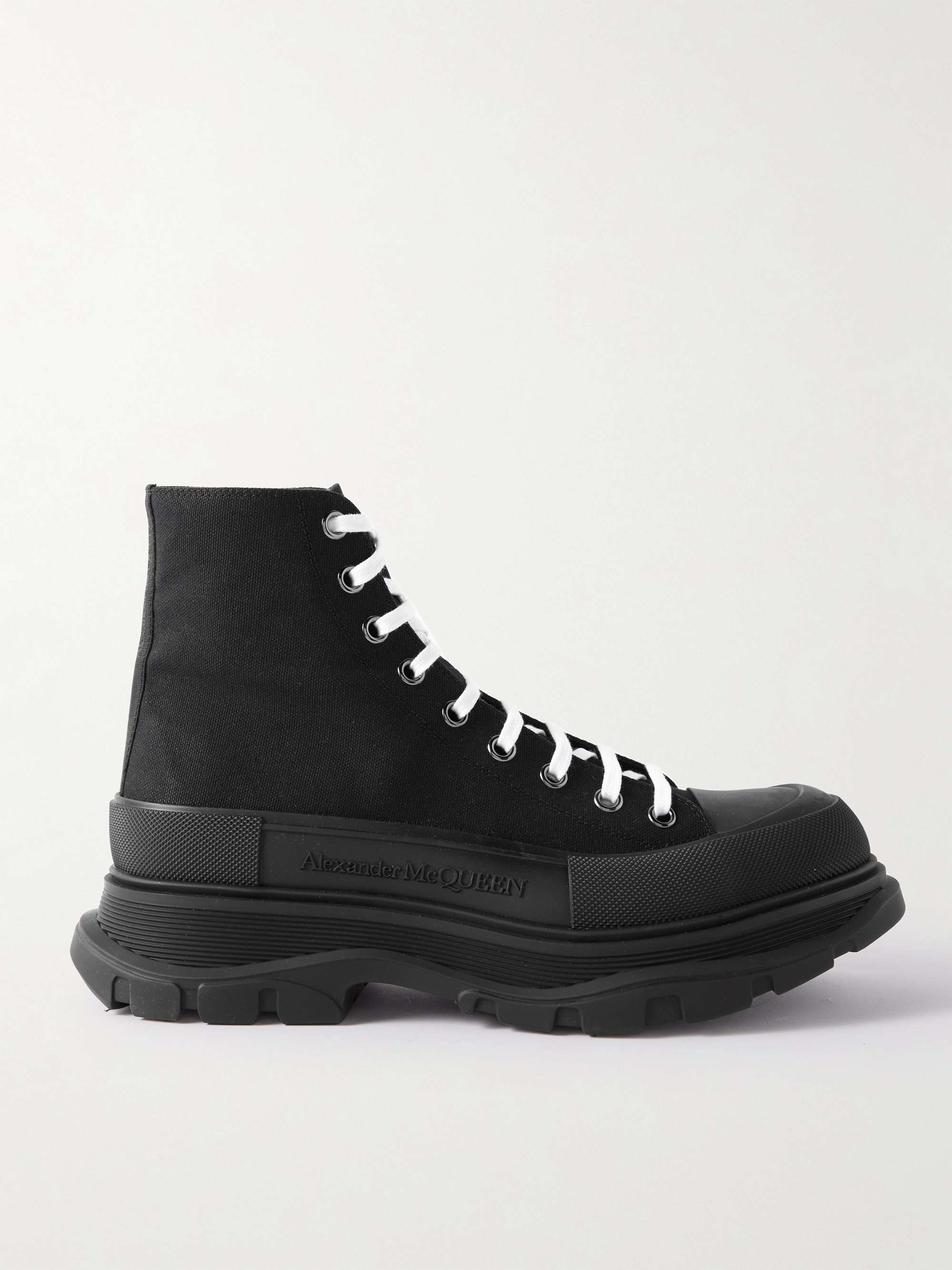Black Rubber-Trimmed Canvas High-Top Sneakers | ALEXANDER MCQUEEN | MR  PORTER