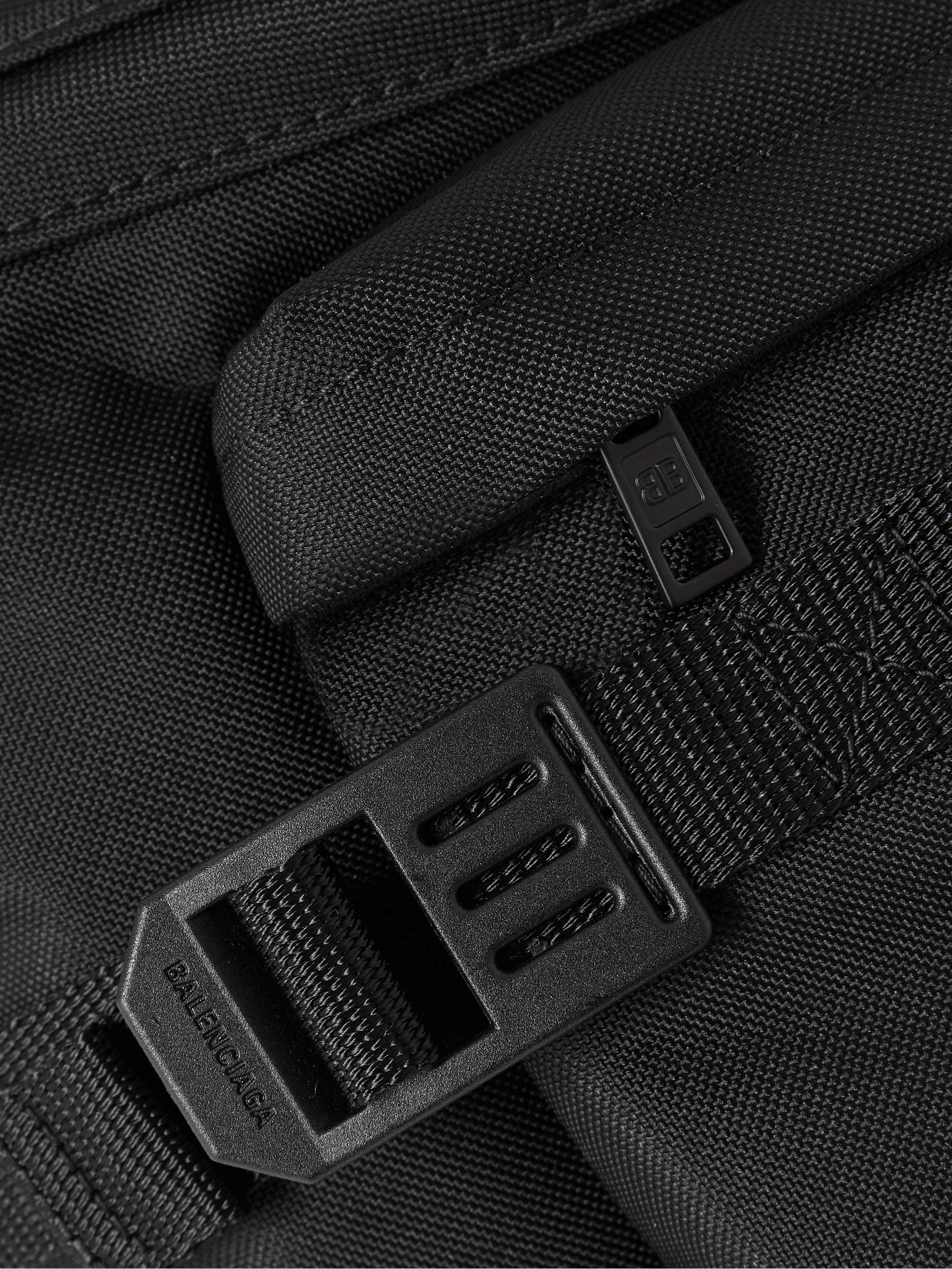 BALENCIAGA Army Large Logo-Print Recycled Nylon Belt Bag