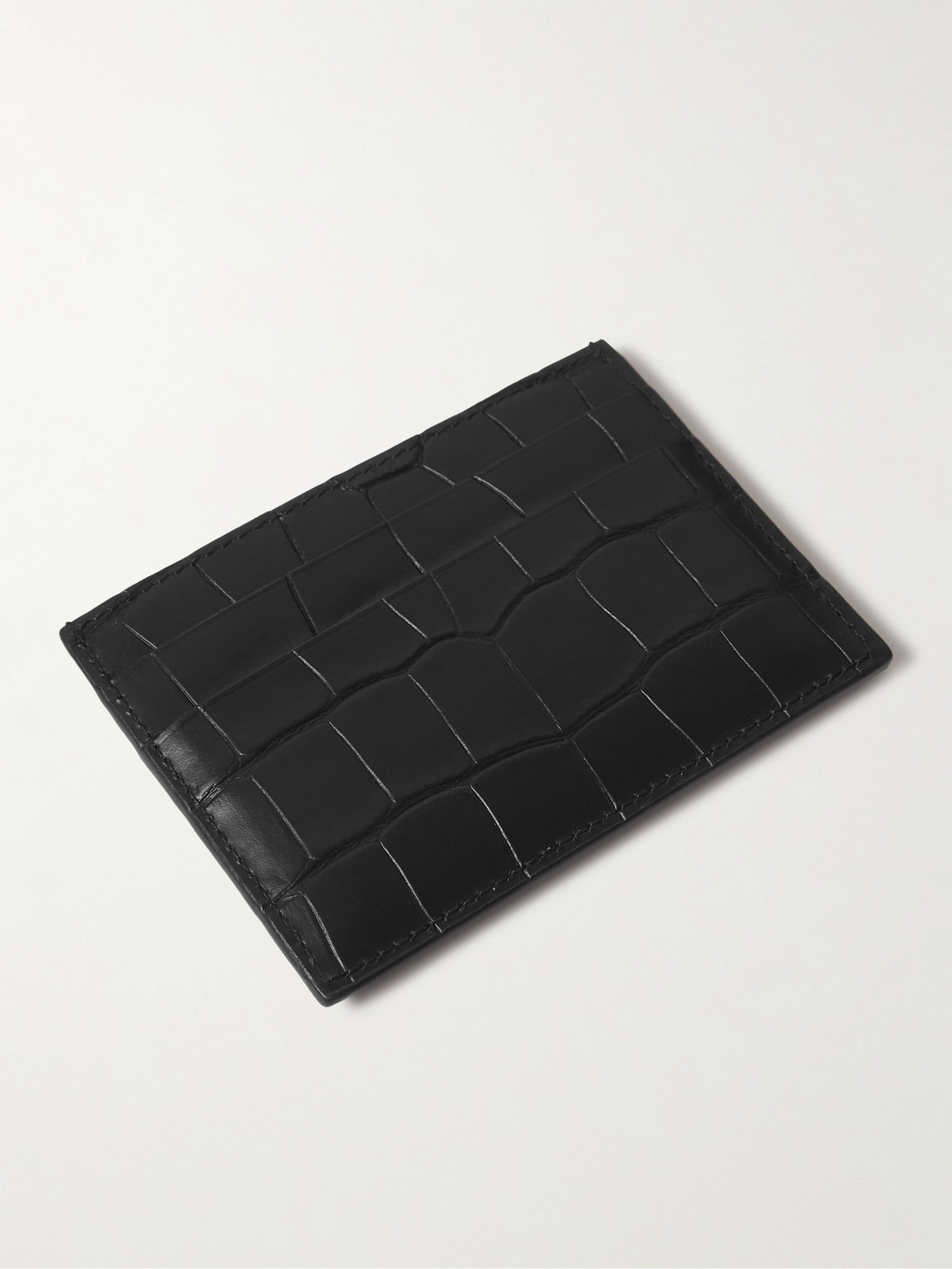Logo-Print Croc-Effect Leather Cardholder — 2