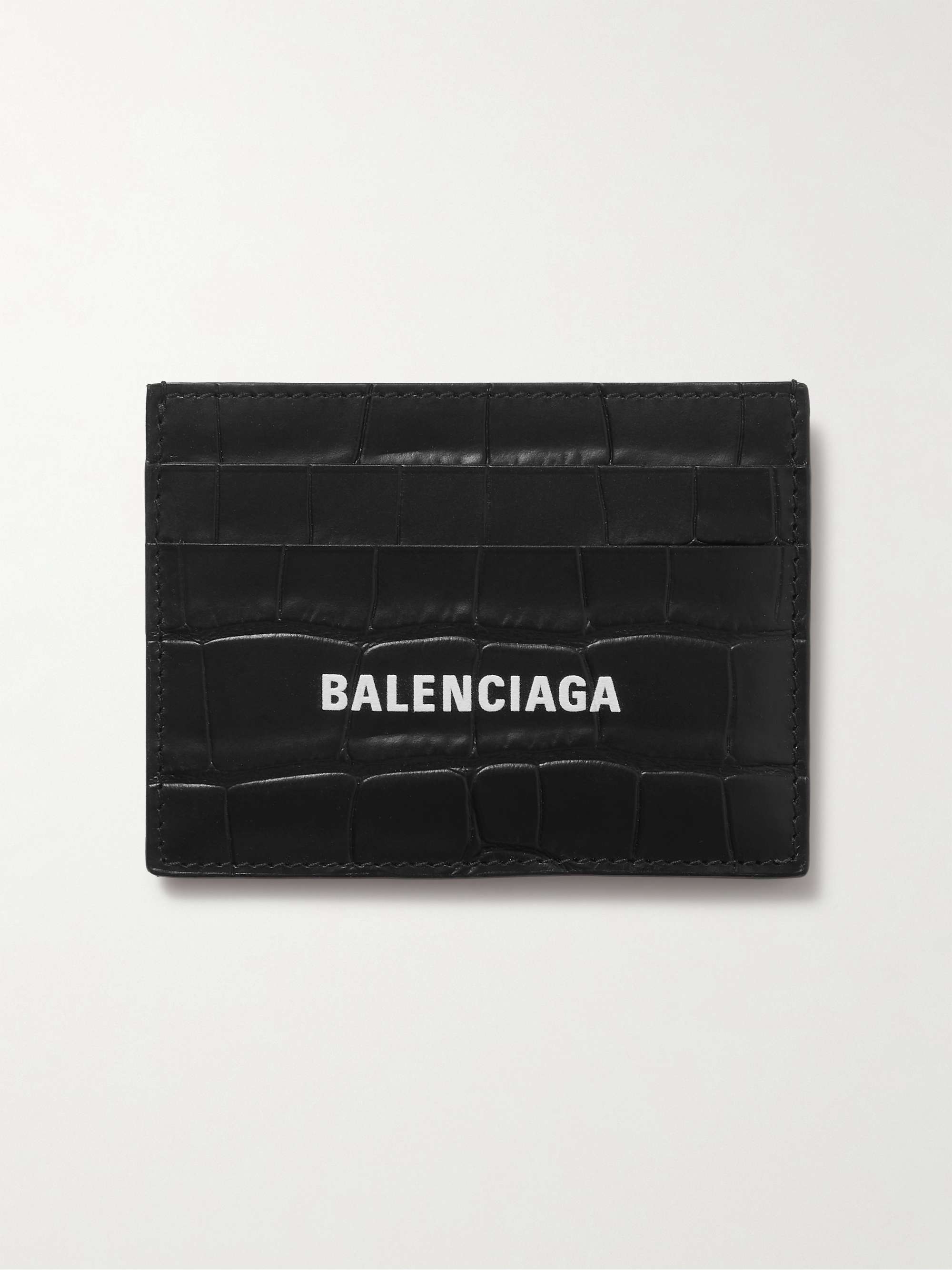 上部にジップが付いてますBALENCIAGA  LEATHER CARD HOLDER