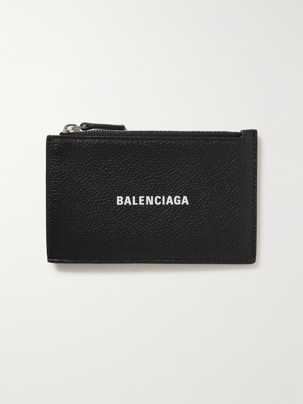 Balenciaga Cash Logo-Print Full-Grain Leather Zipped Cardholder - Men