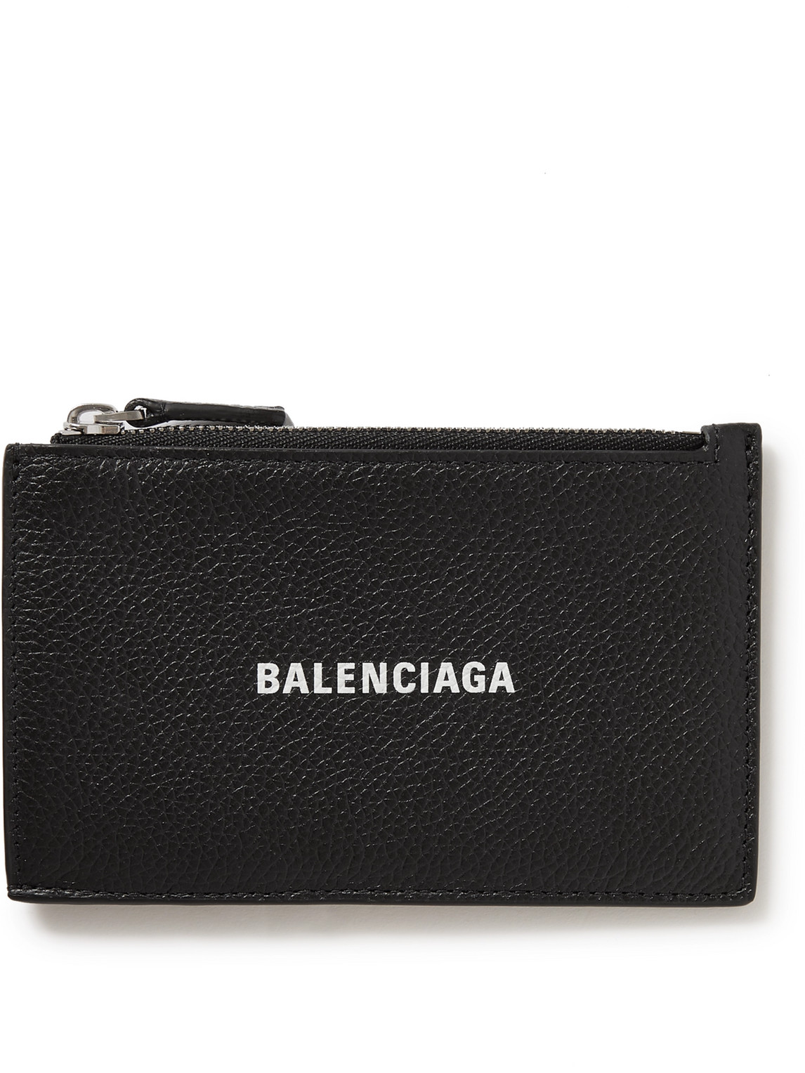 Cash Logo-Print Full-Grain Leather Zipped Cardholder