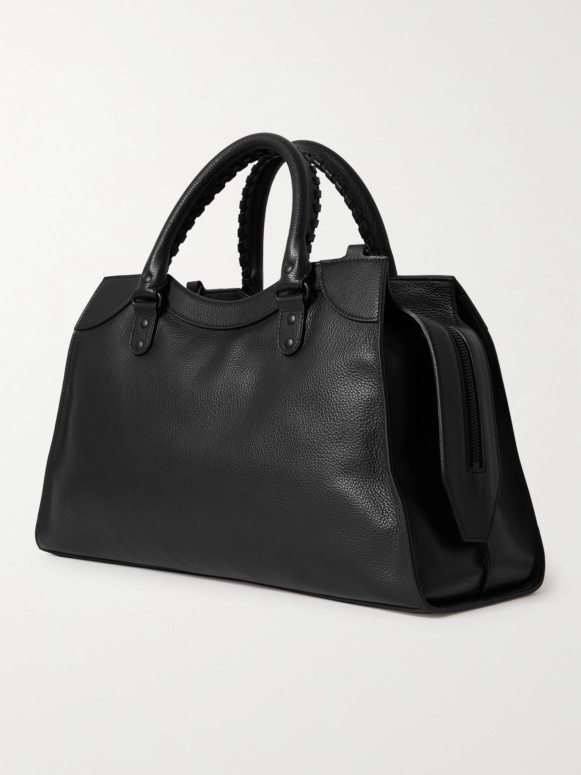 BALENCIAGA Neo Classic City Studded Full-Grain Leather Messenger Bag