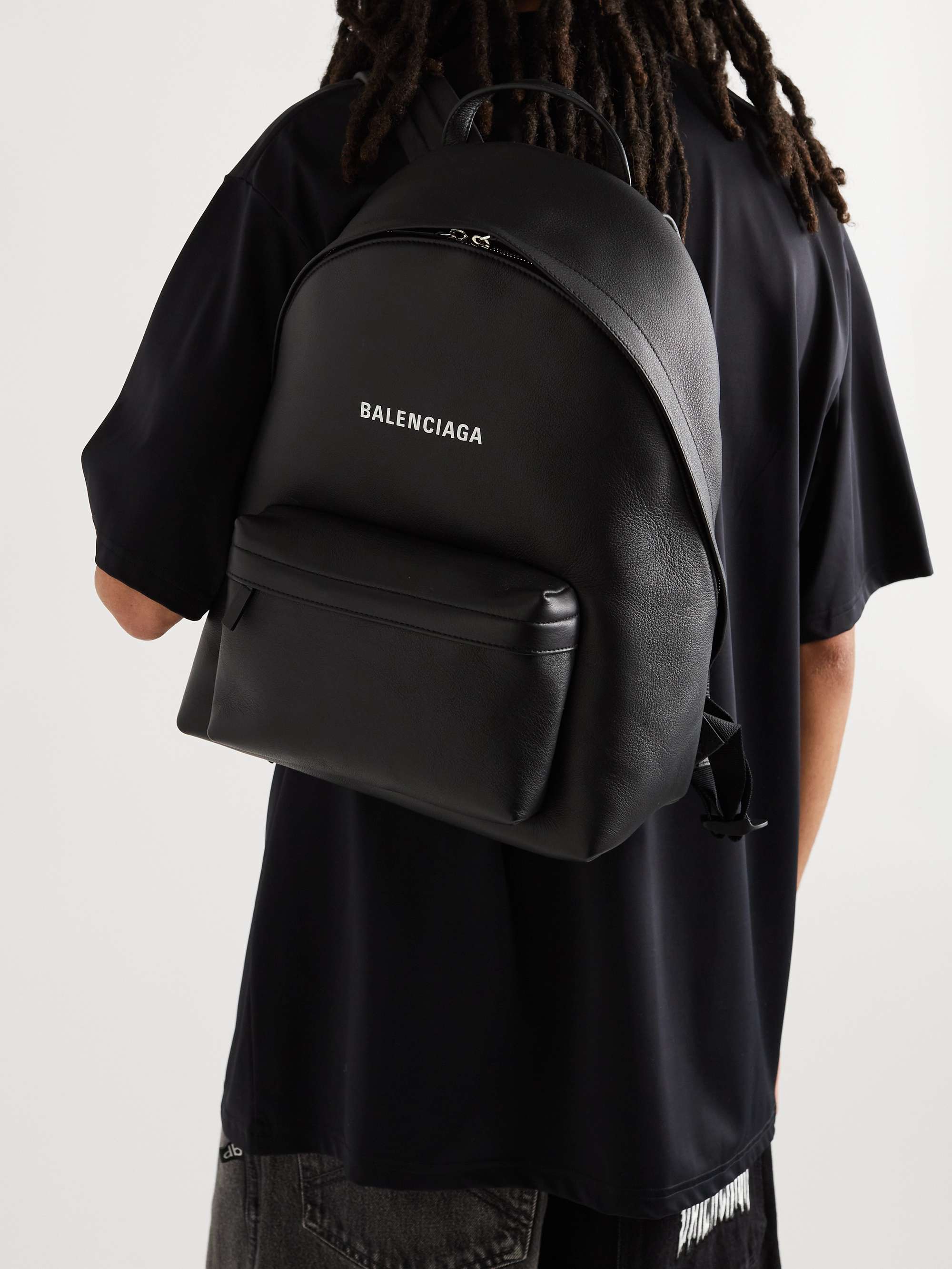 Black Leather Backpack