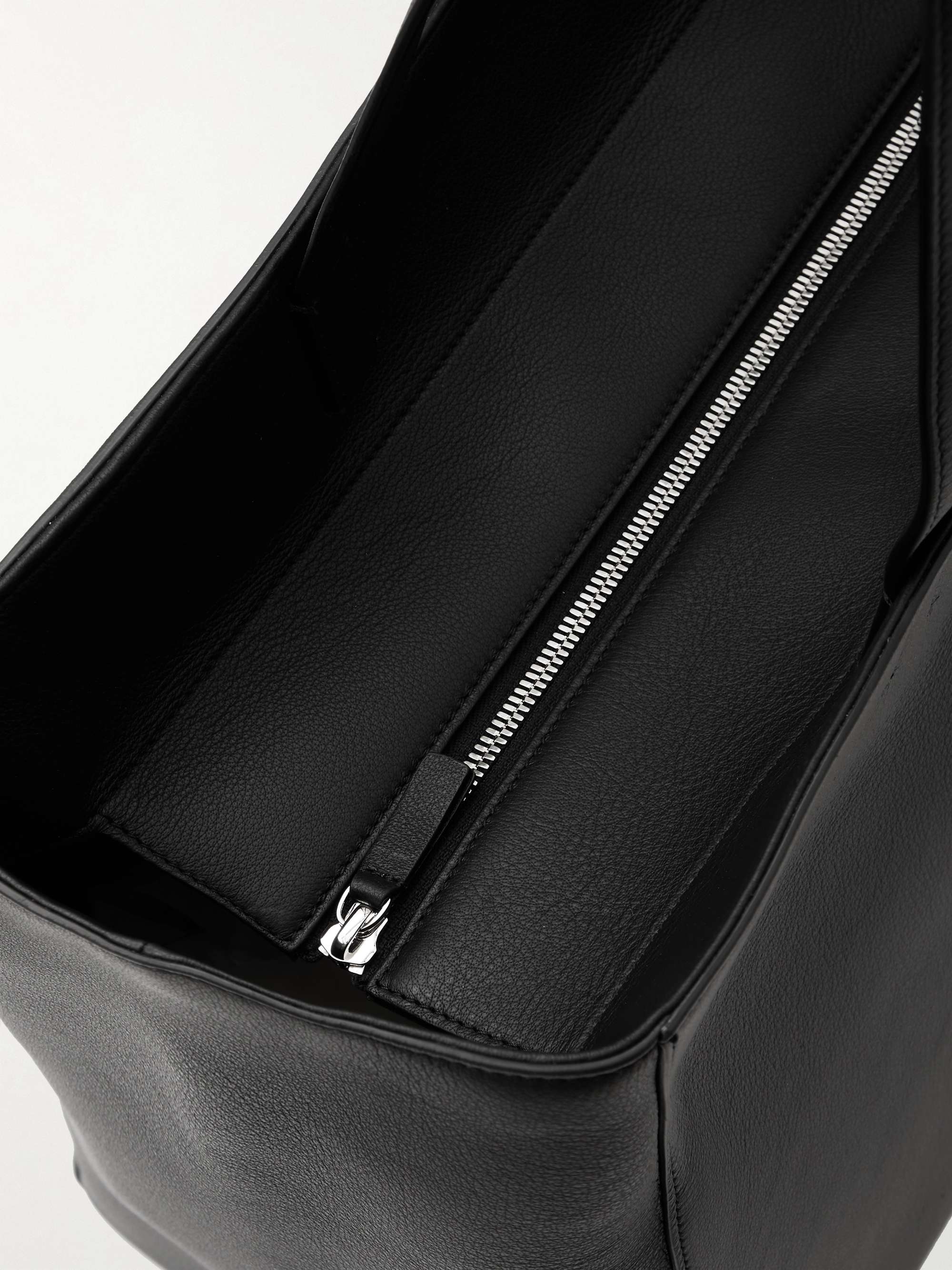 BALENCIAGA Logo-Print Leather Tote Bag