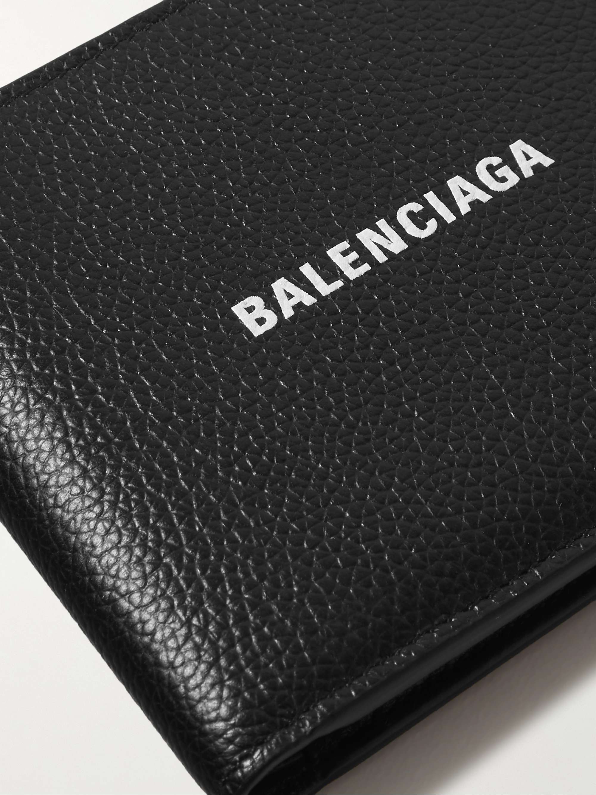 BALENCIAGA Logo-Print Full-Grain Wallet MR PORTER