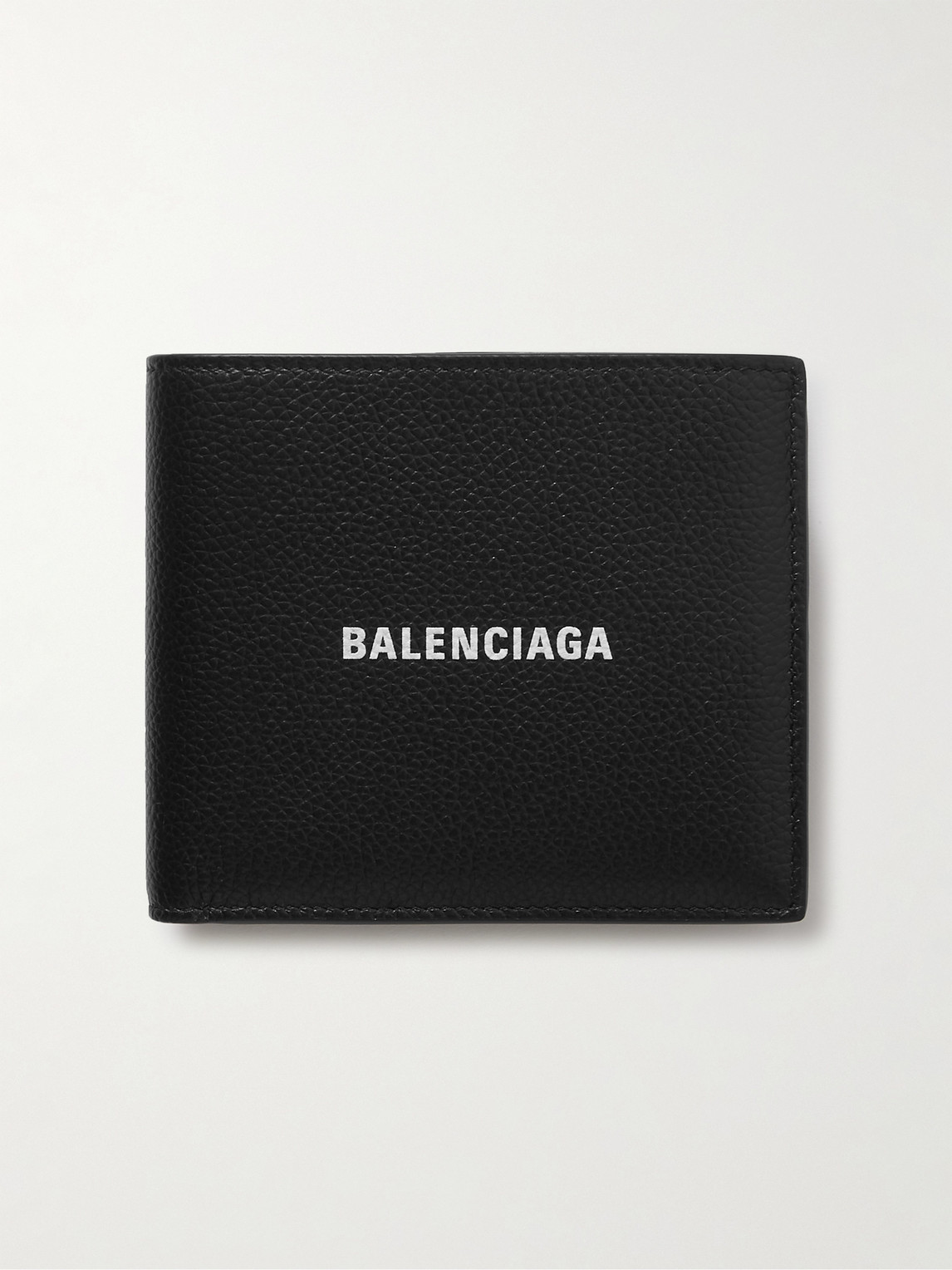 Balenciaga Logo-Print Full-Grain Leather Billfold Wallet - Men