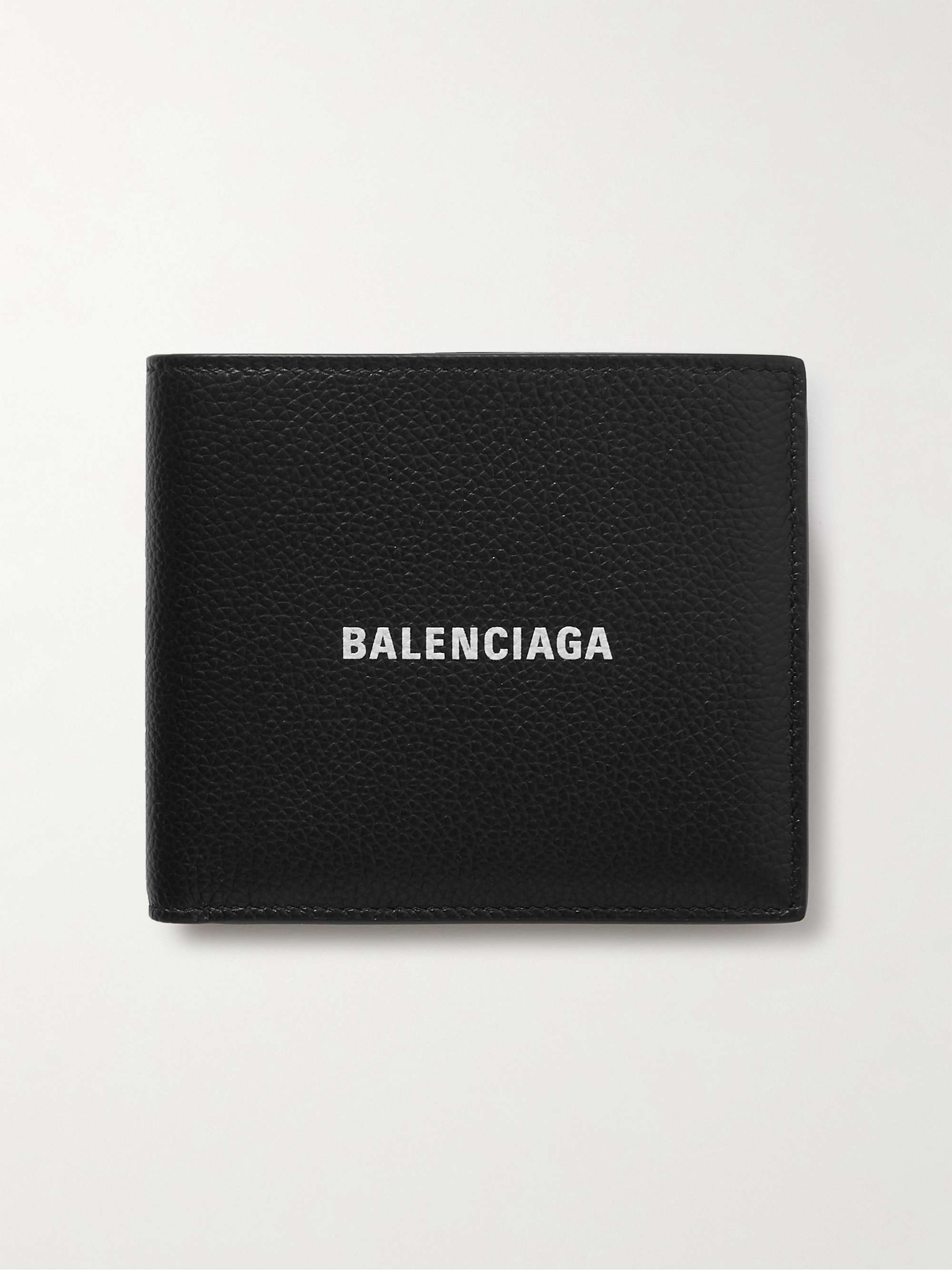 BALENCIAGA Logo-Print Full-Grain Leather Billfold | MR