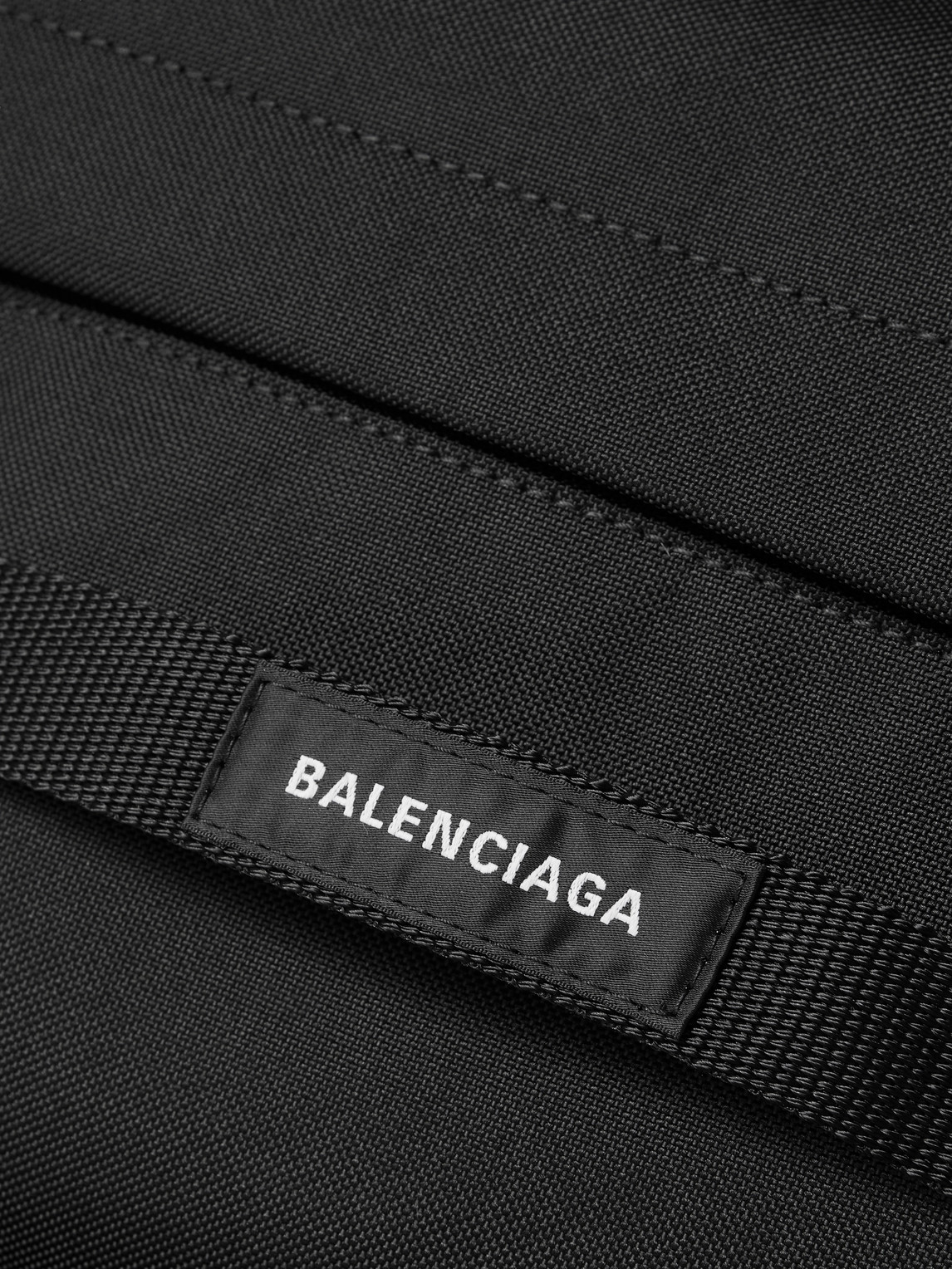 Shop Balenciaga Army Webbing-trimmed Recycled Canvas Backpack In Black