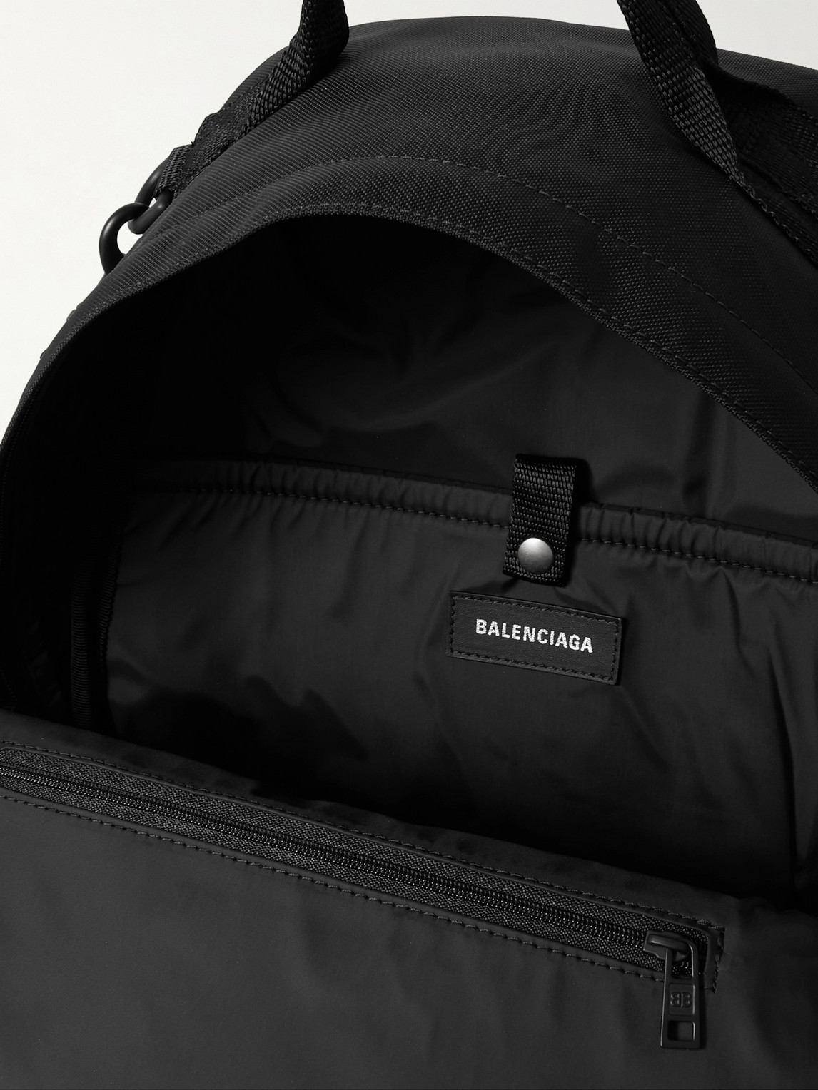 Shop Balenciaga Army Webbing-trimmed Recycled Canvas Backpack In Black