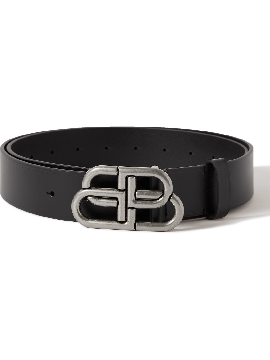 Shop Balenciaga 3.5cm Logo-embellished Leather Belt In Black