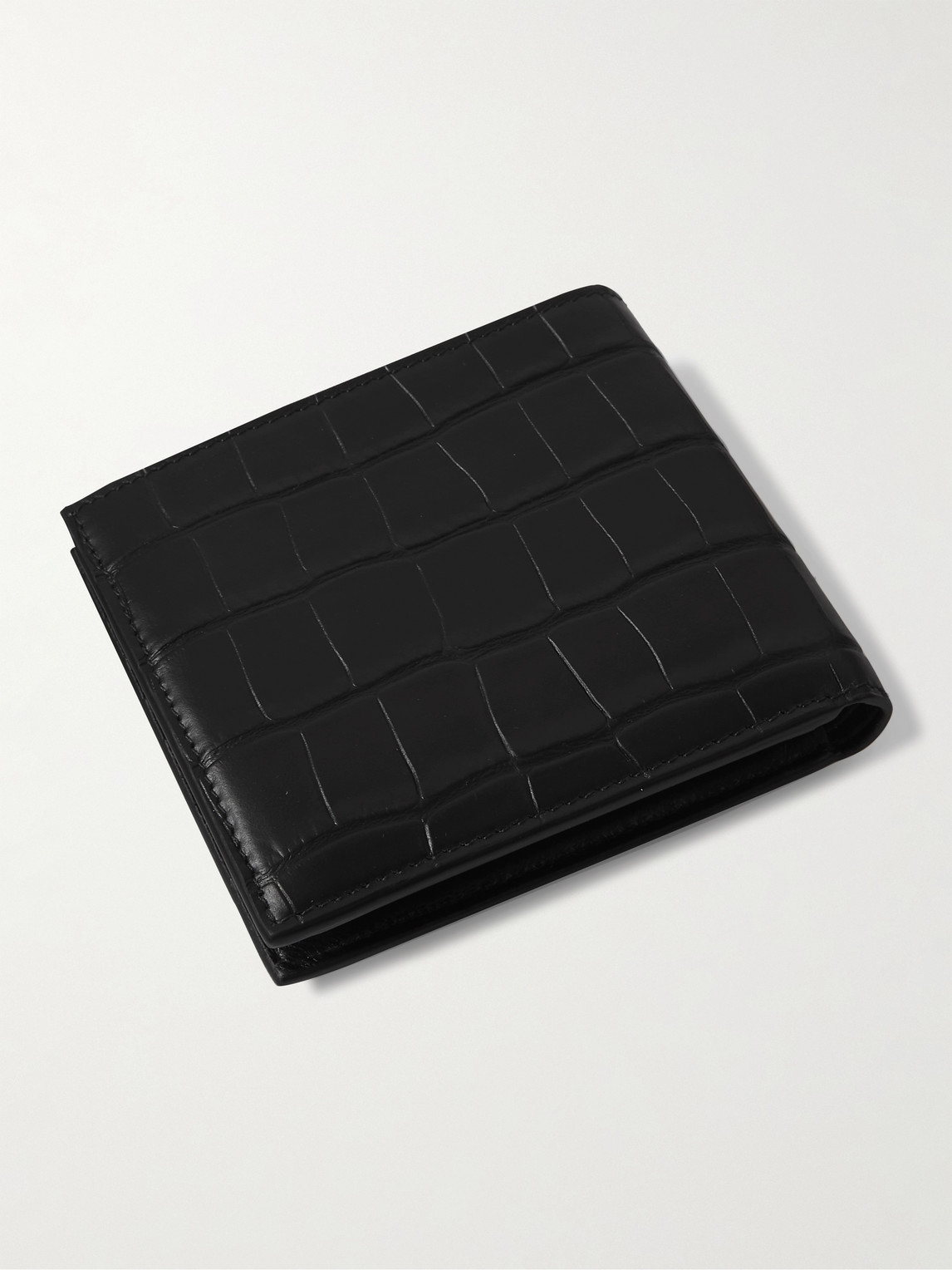 Logo-Print Croc-Effect Leather Billfold Wallet — 2