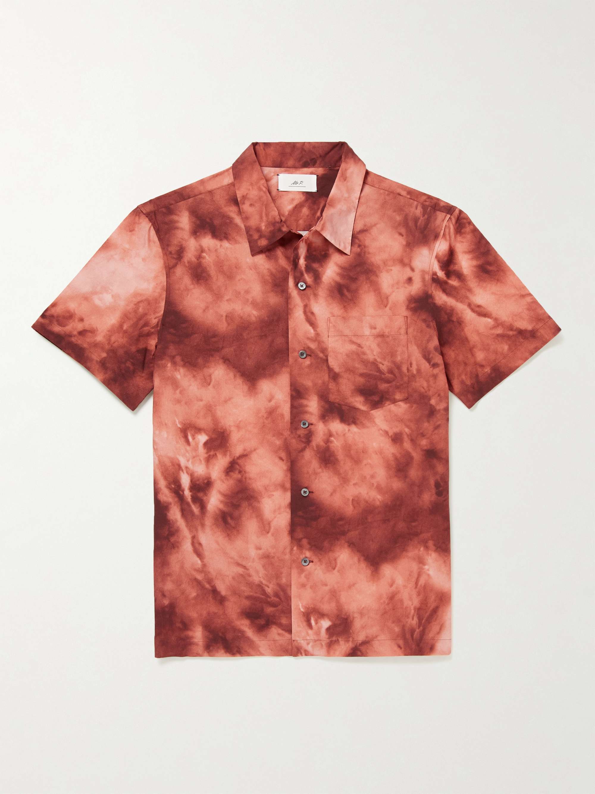 MR P. Convertible-Collar Spray-Dyed Organic Cotton Shirt