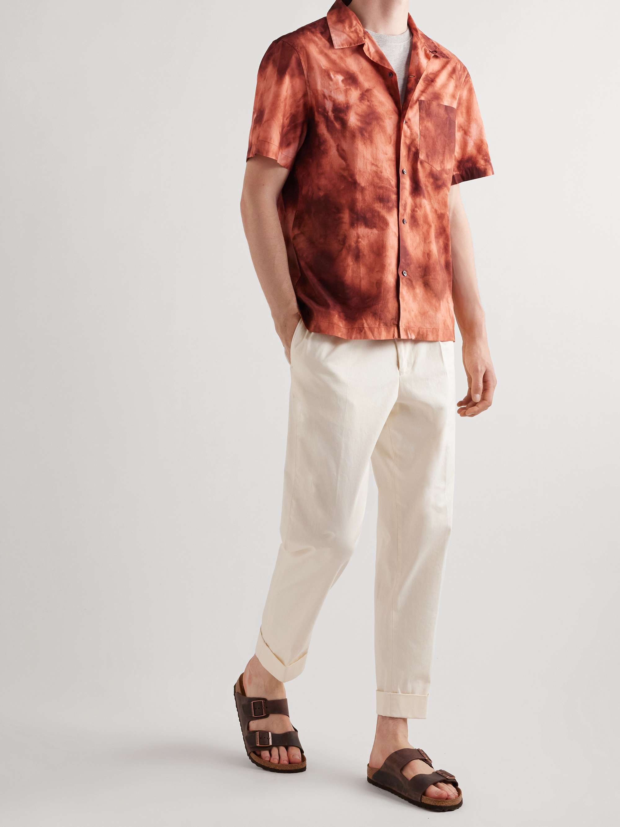 MR P. Convertible-Collar Spray-Dyed Organic Cotton Shirt