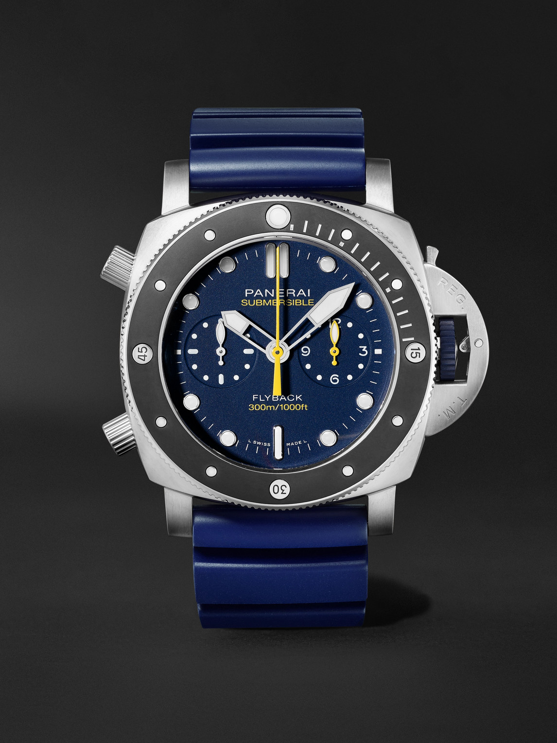 Panerai Panerai - Submersible Mike Horn Limited Edition Automatic Flyback Chronograph 47mm Titanium and Rubber Watch, Ref. No. PAM01291 - Men - Blue aus 60% Rubber 40% Titanium in Blue