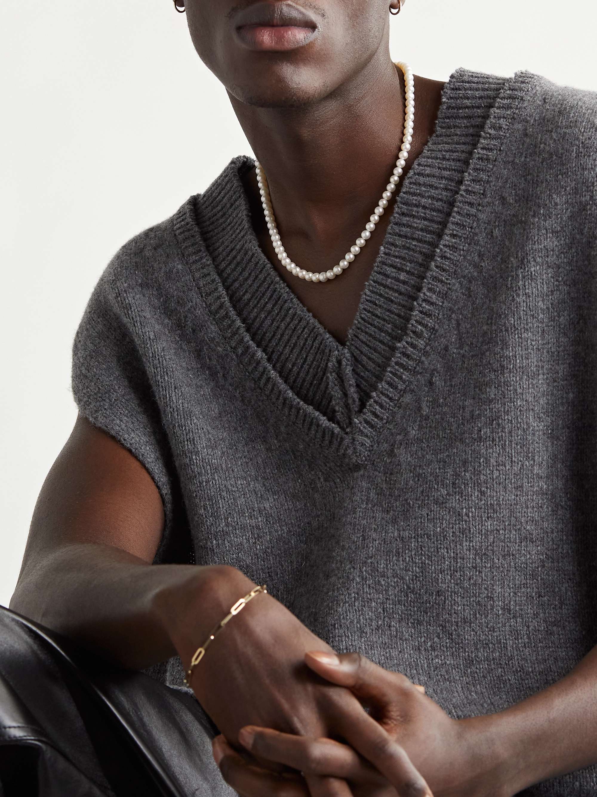 MATEO Gold Pearl Necklace