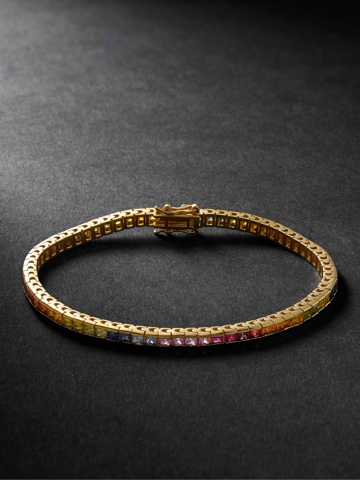 Gold Sapphire Tennis Bracelet