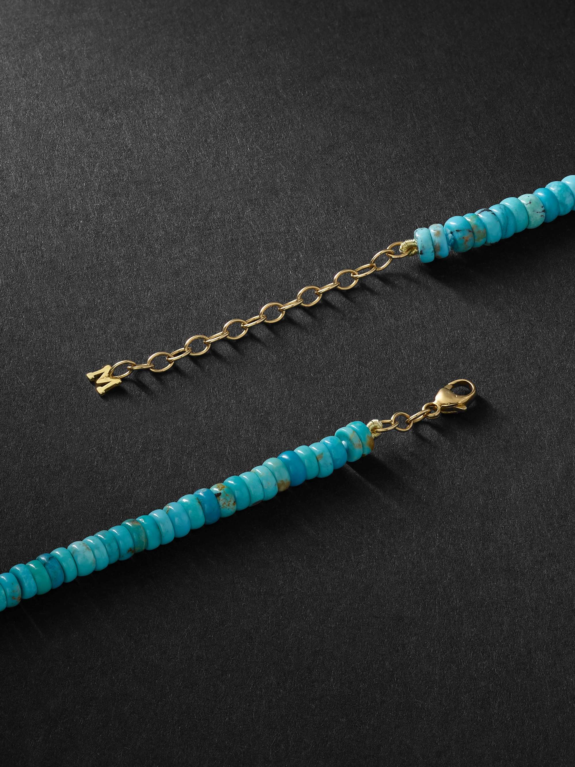 MATEO Gold Malachite Beaded Necklace