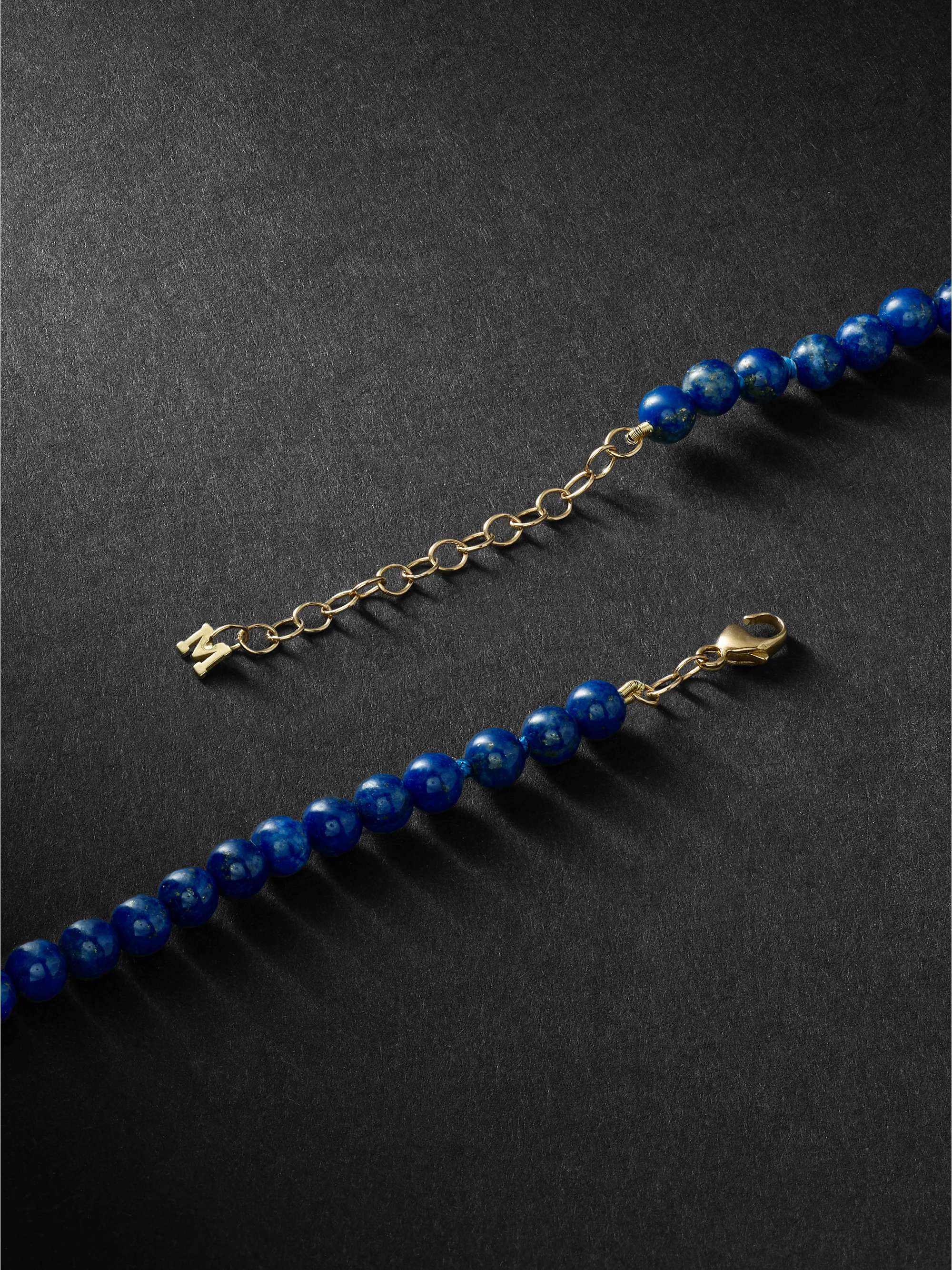 MATEO Gold Malachite Beaded Necklace