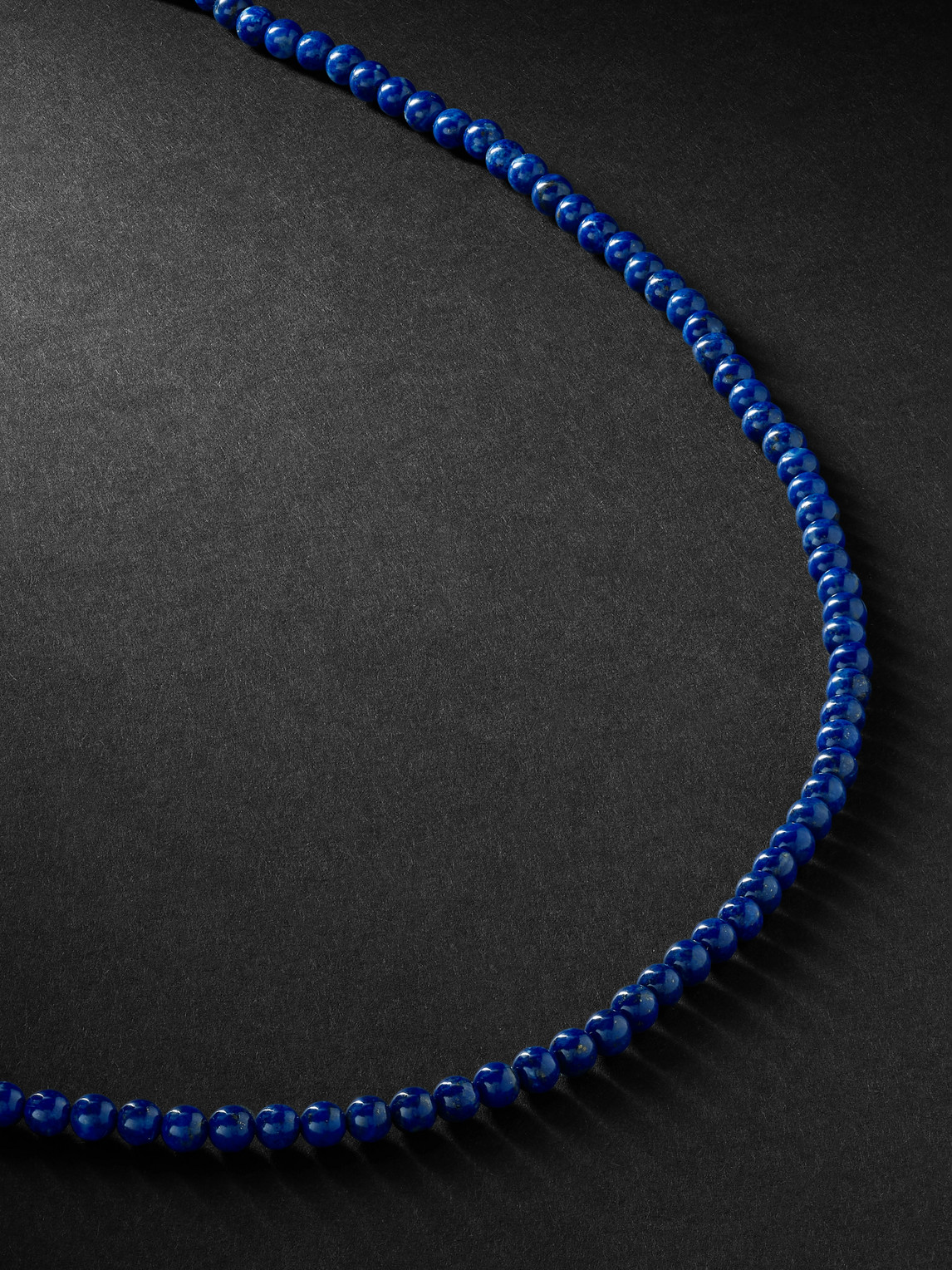 Mateo Gold Lapis Lazuli Beaded Necklace In Yellow Gold