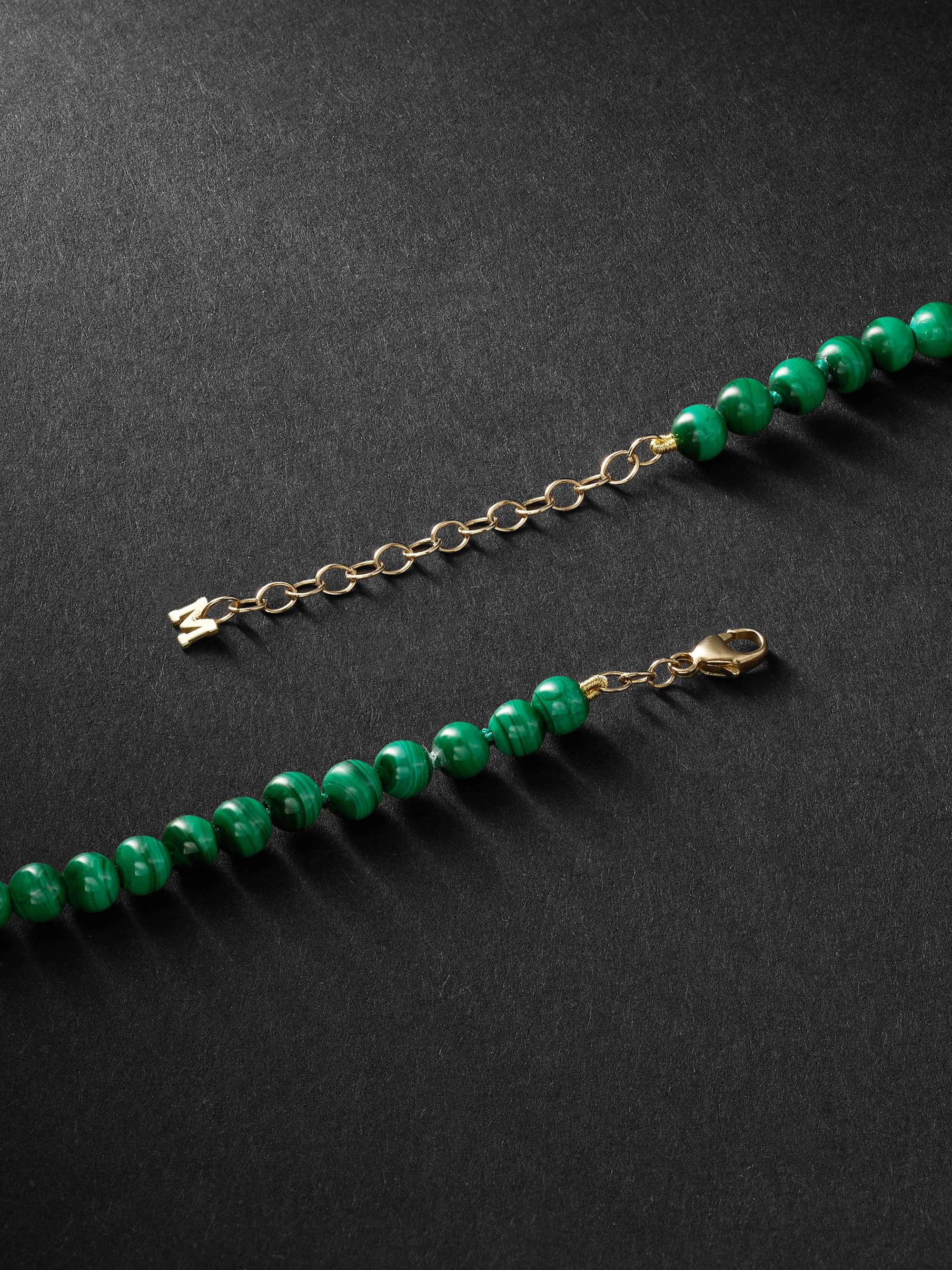 MATEO Gold Malachite Beaded Necklace