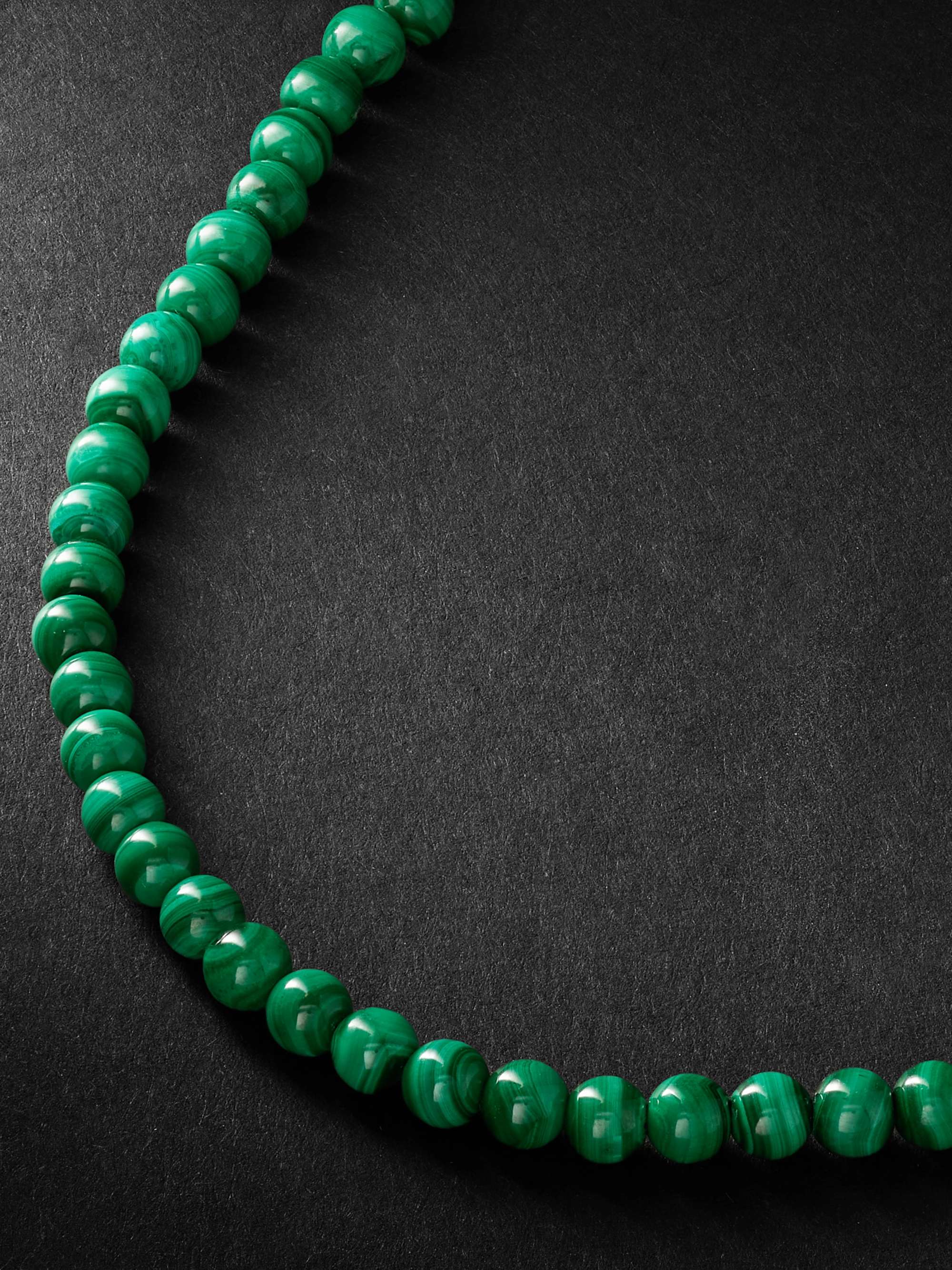 MATEO Gold Malachite Beaded Necklace