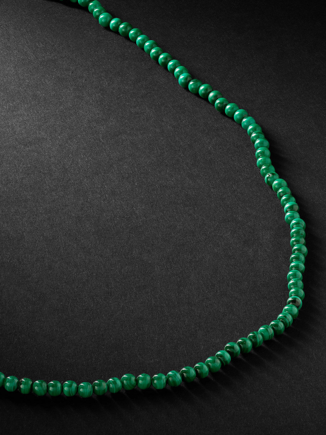 Mateo Gold Malachite Beaded Necklace In Yellow Gold
