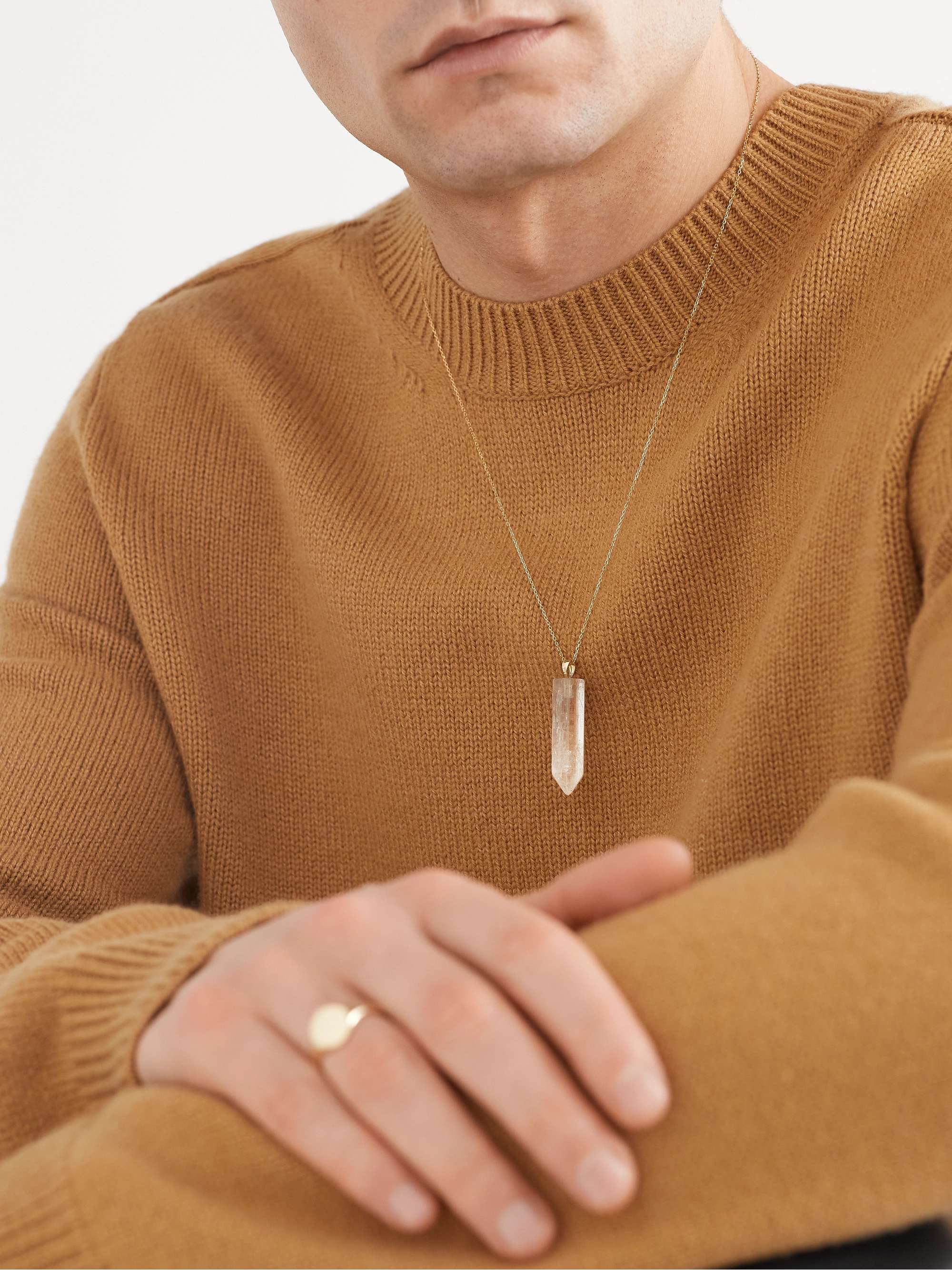 MATEO Gold Quartz Pendant Necklace