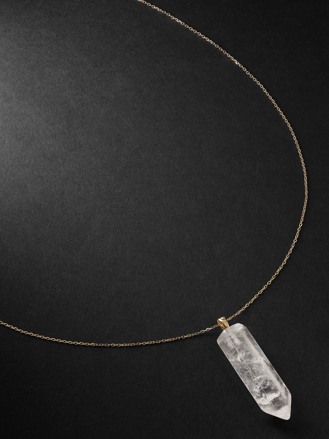 Gold Quartz Pendant Necklace