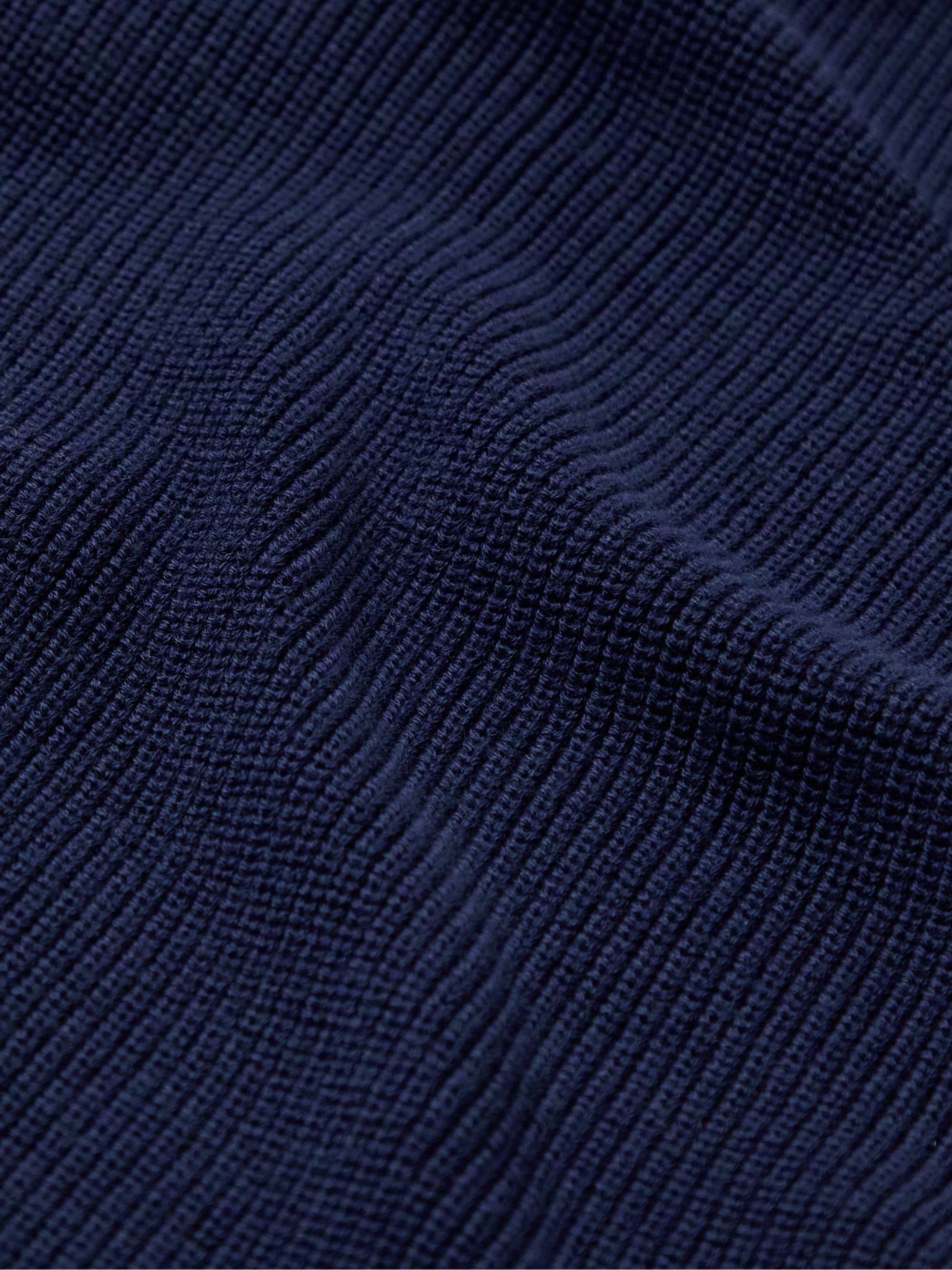 GIORGIO ARMANI Slim-Fit Double-Breasted Ribbed Wool and Cotton-Blend Cardigan