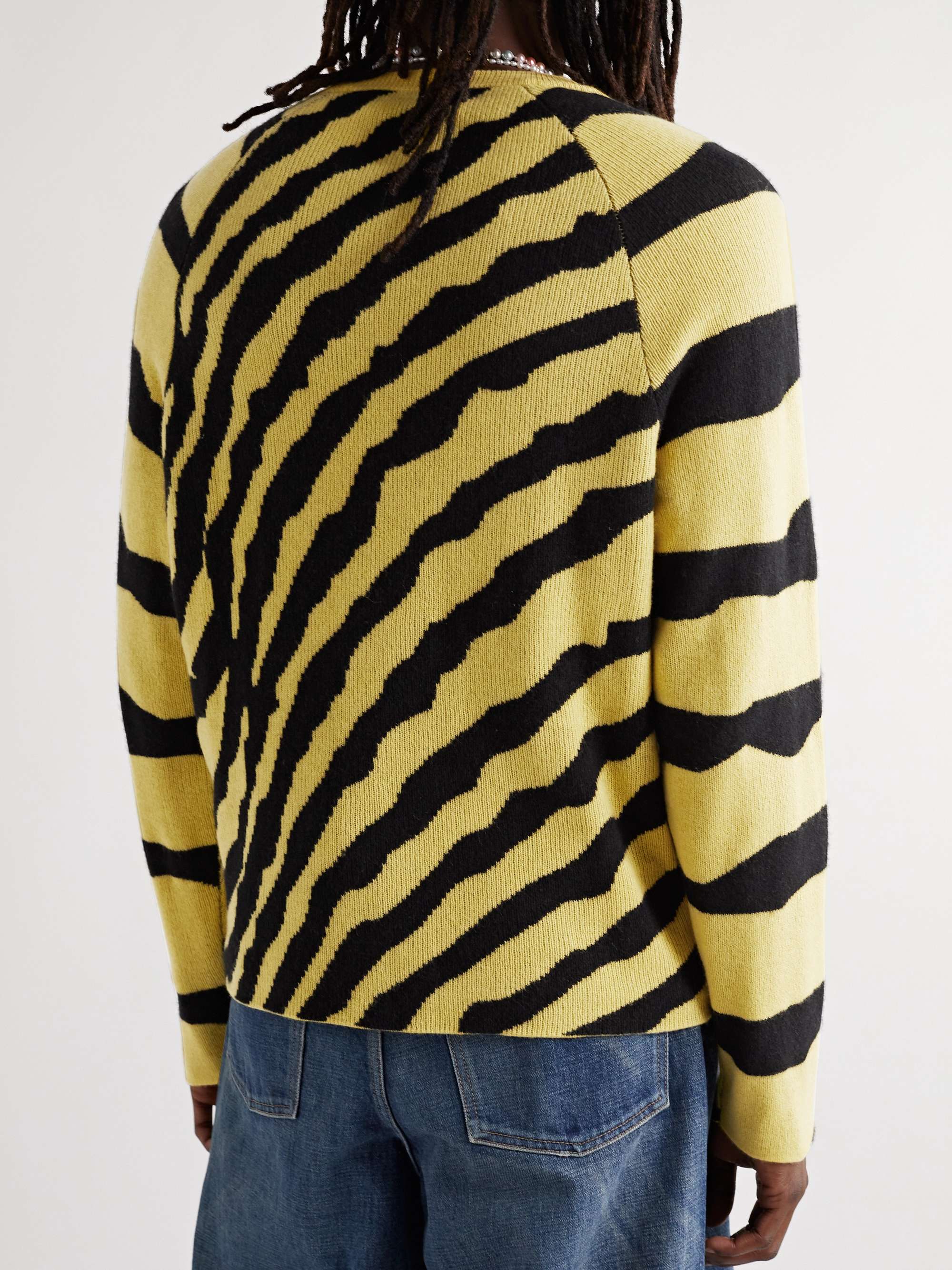 THE ELDER STATESMAN Tiger Jacquard-Knit Cashmere Sweater