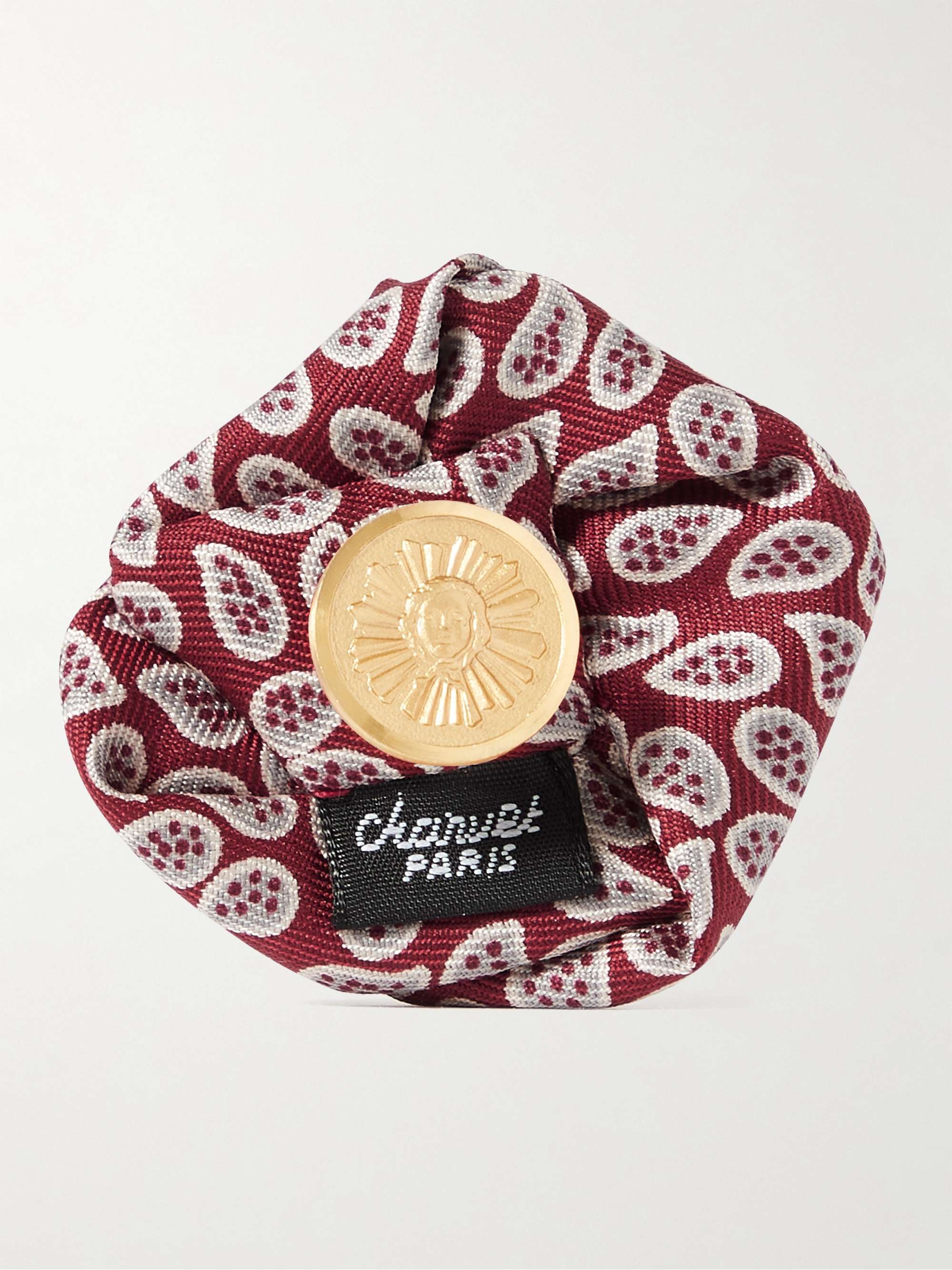 CHARVET Printed Silk-Faille Flower Lapel Pin