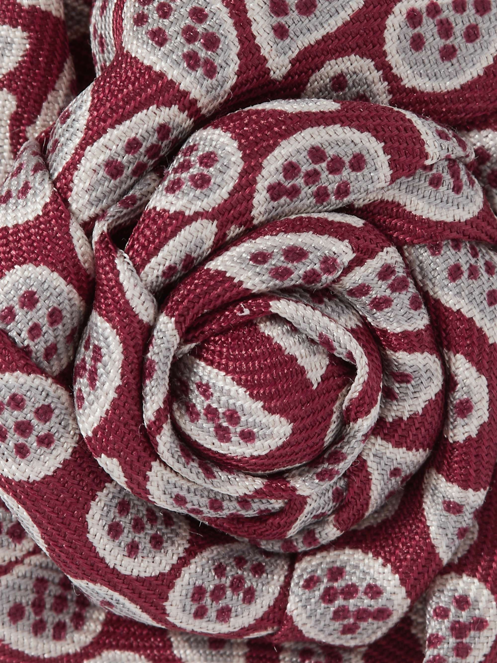 CHARVET Printed Silk-Faille Flower Lapel Pin