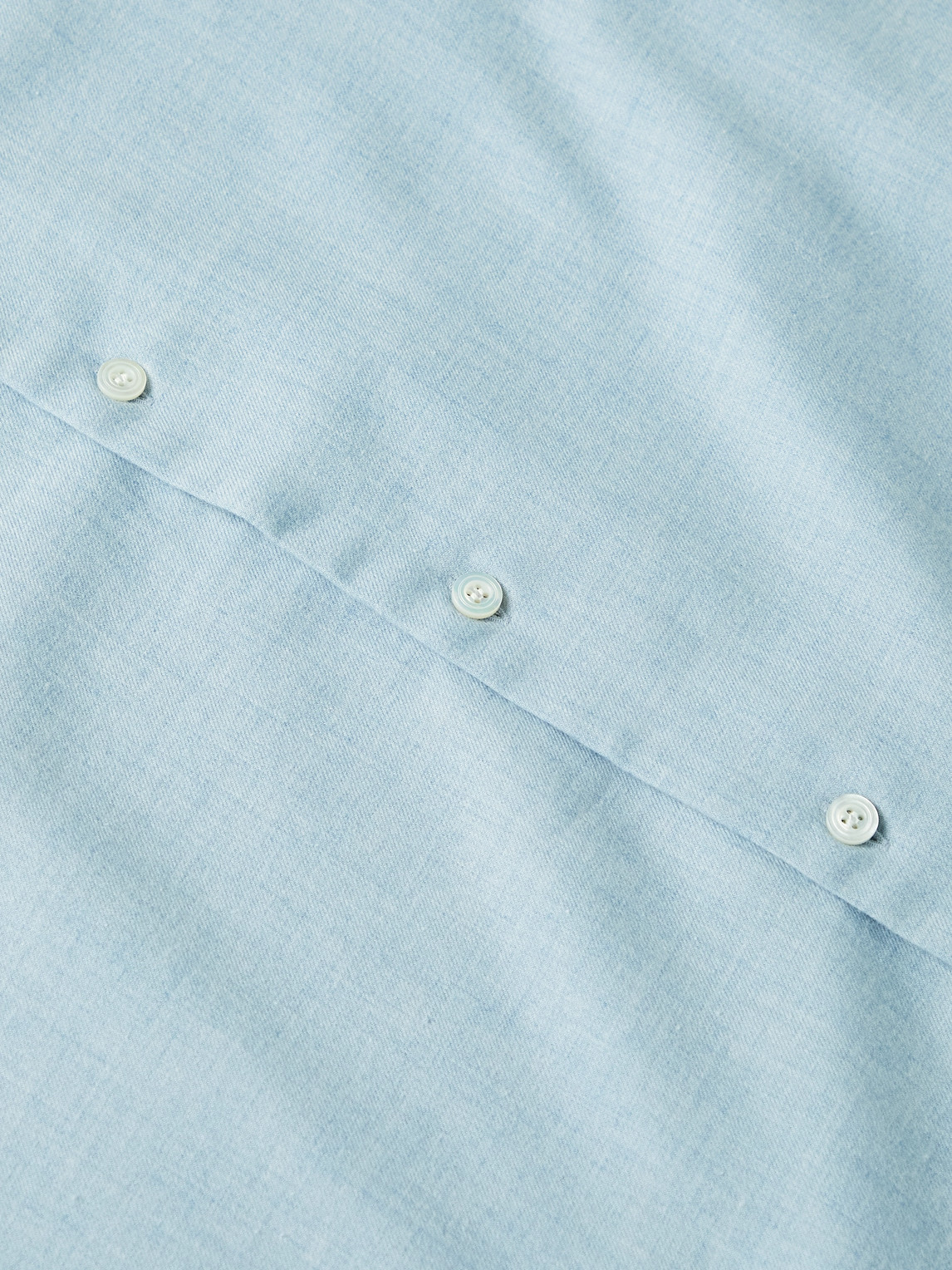 Shop Charvet Cotton And Wool-blend Shirt In Blue