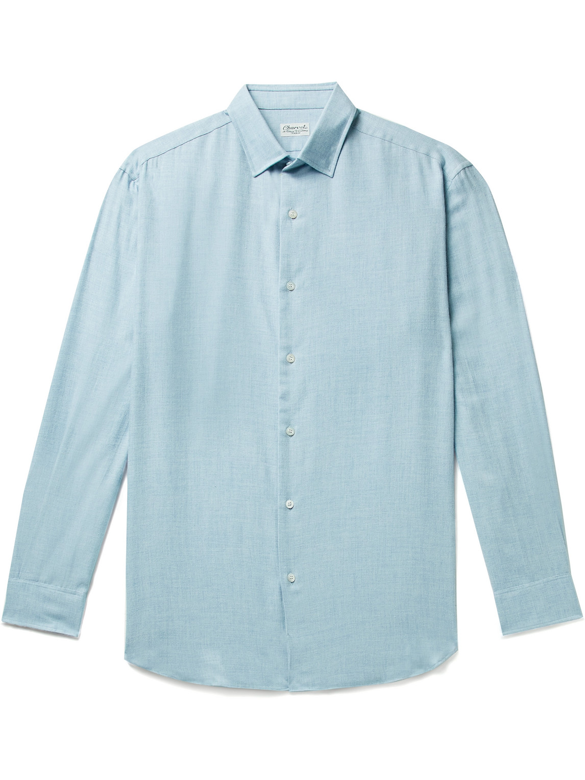 Charvet Cotton And Wool-blend Shirt In Blue
