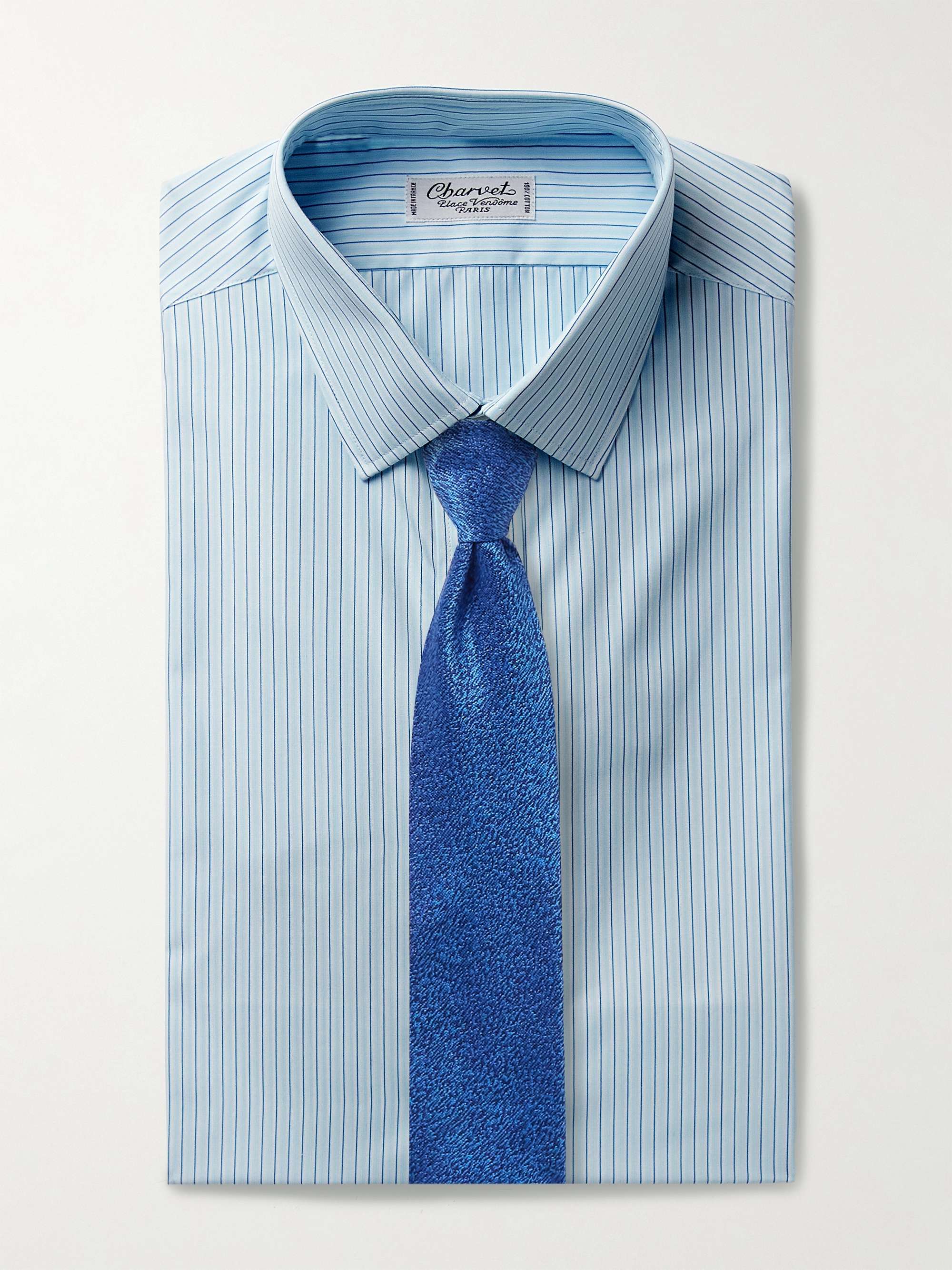 CHARVET Striped Cotton-Poplin Shirt