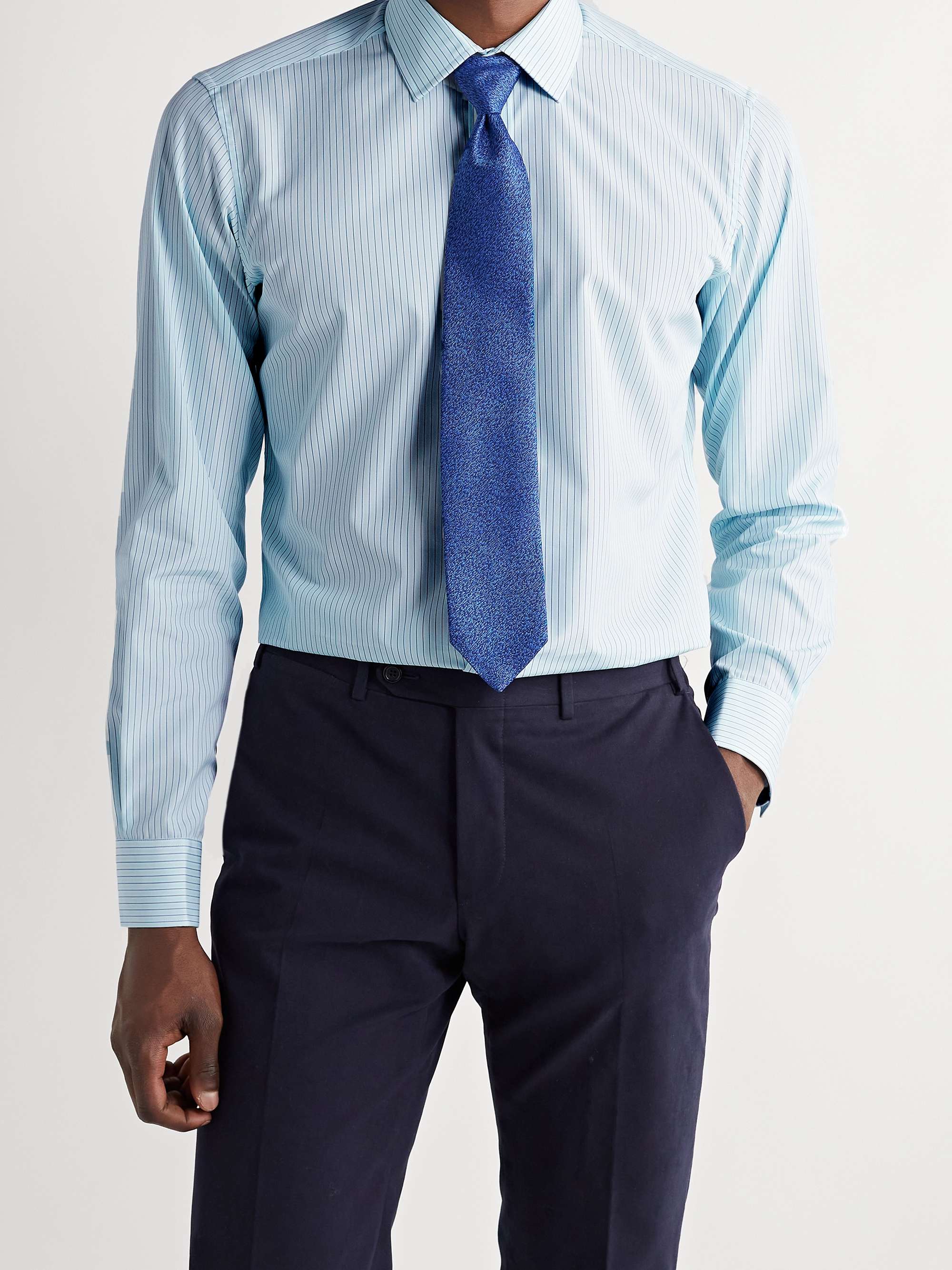 CHARVET Striped Cotton-Poplin Shirt