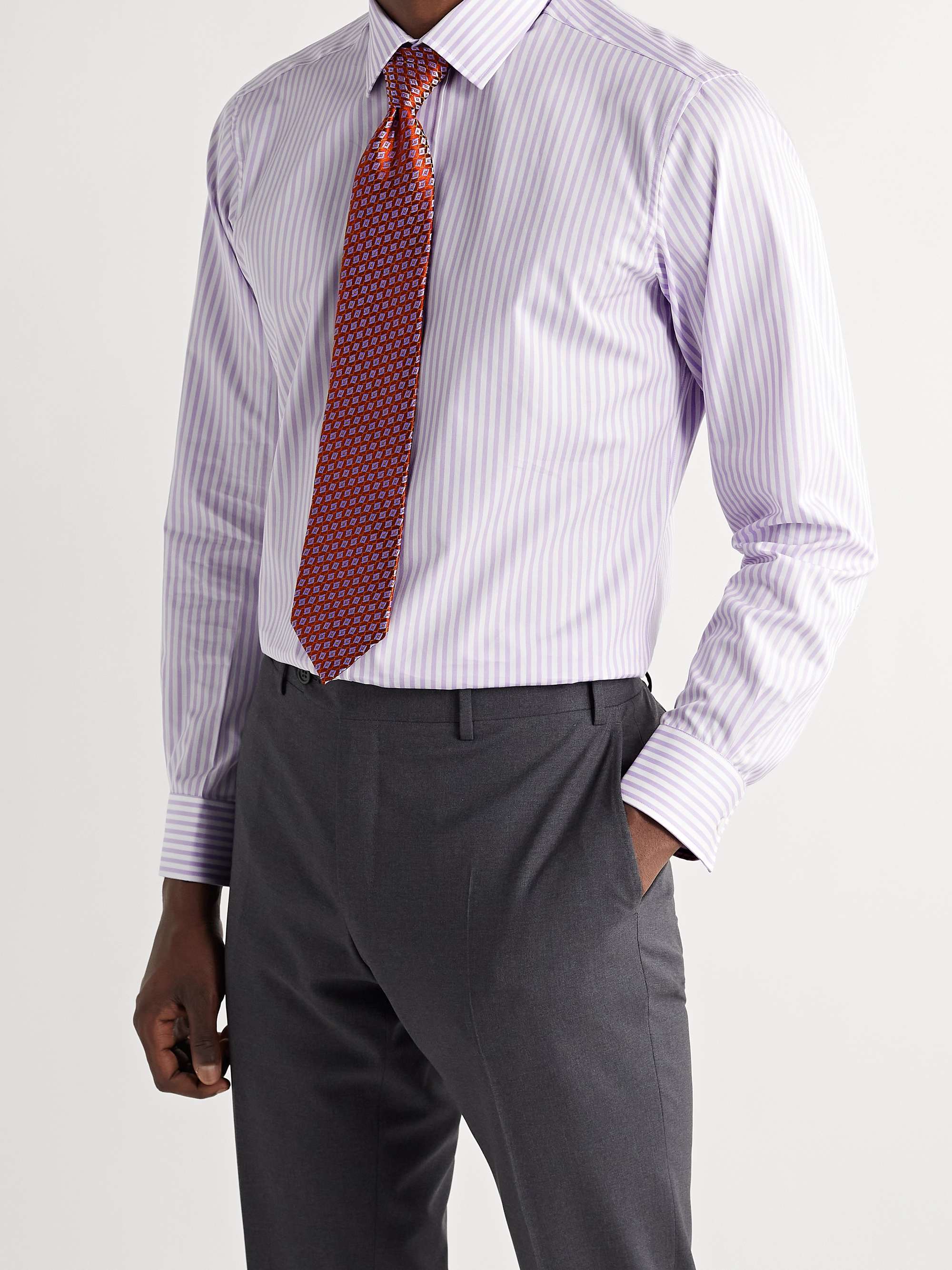 CHARVET Striped Cotton-Poplin Shirt
