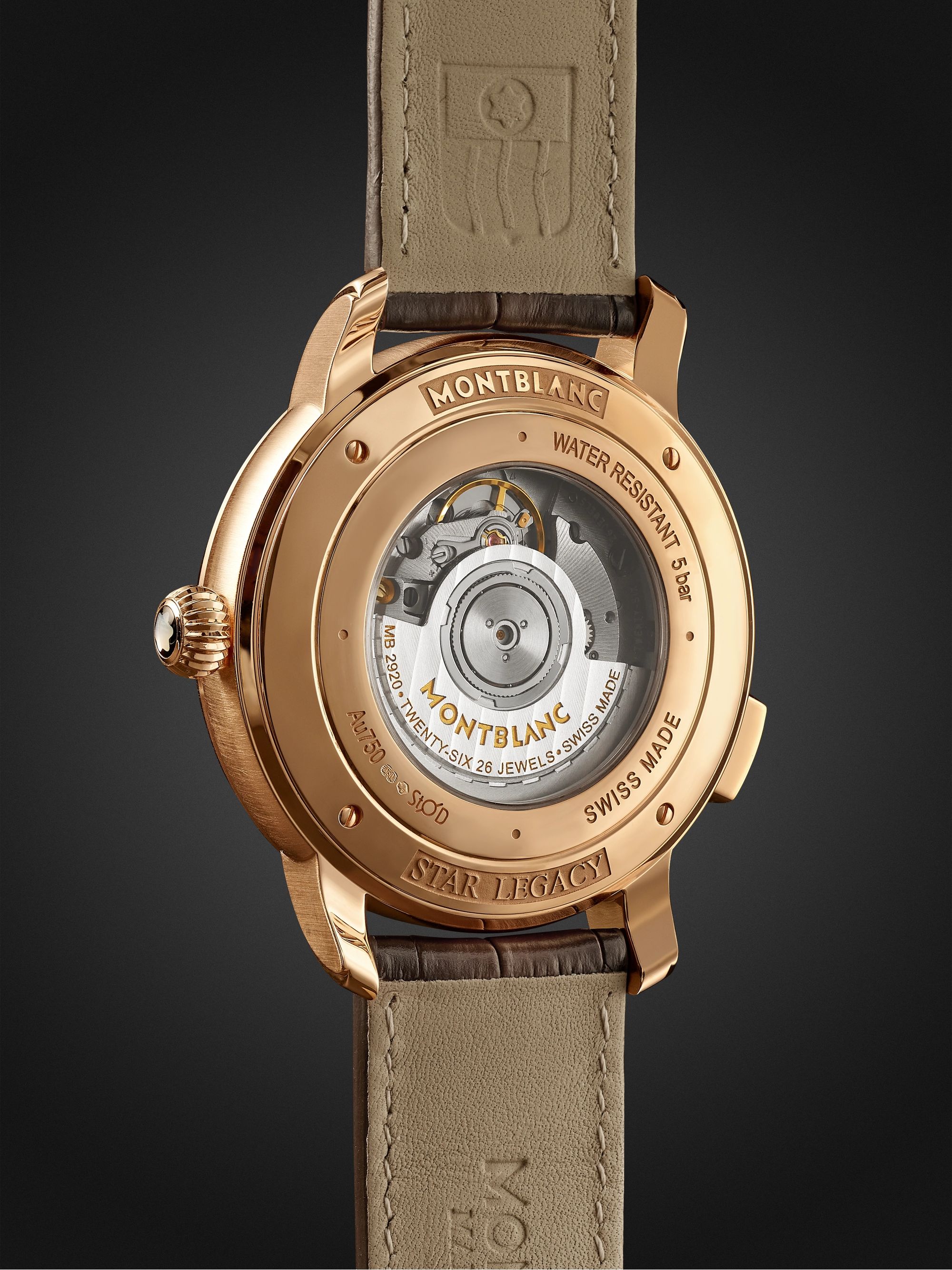MONTBLANC Star Legacy Orbis Terrarum Limited Edition Automatic 43mm 18-Karat Rose Gold and Alligator Watch, Ref. No. 126109
