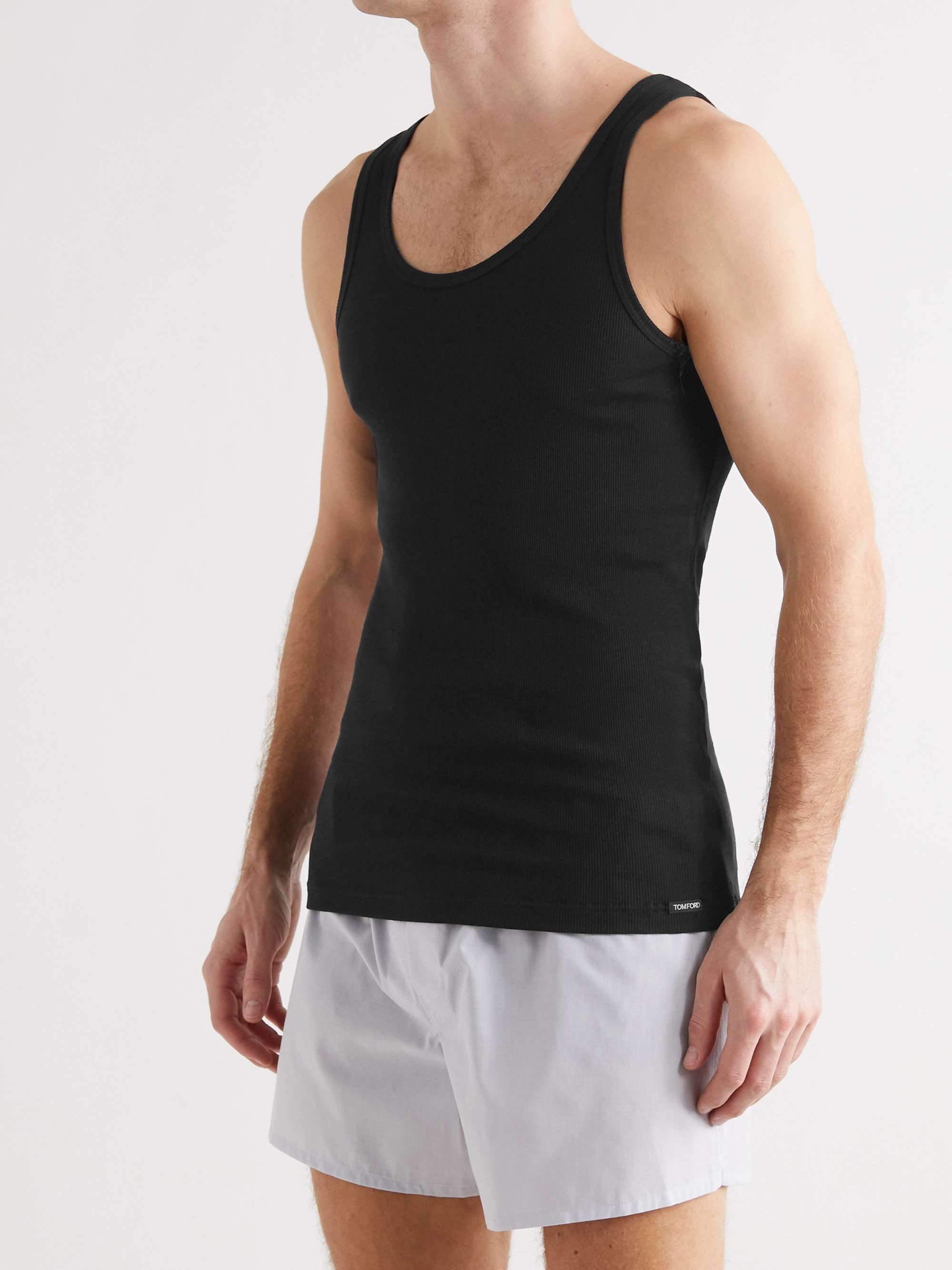 TOM FORD Ribbed Cotton and Modal-Blend Jersey Tank Top