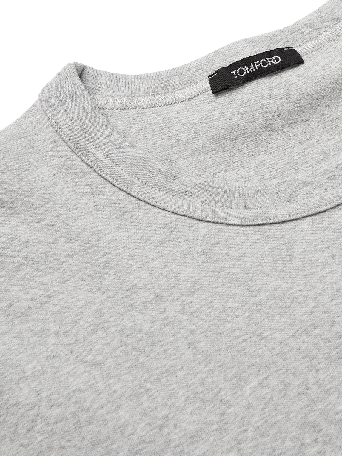Tom Ford Grey Regular Fit T-shirt With Classic Crew Neckline