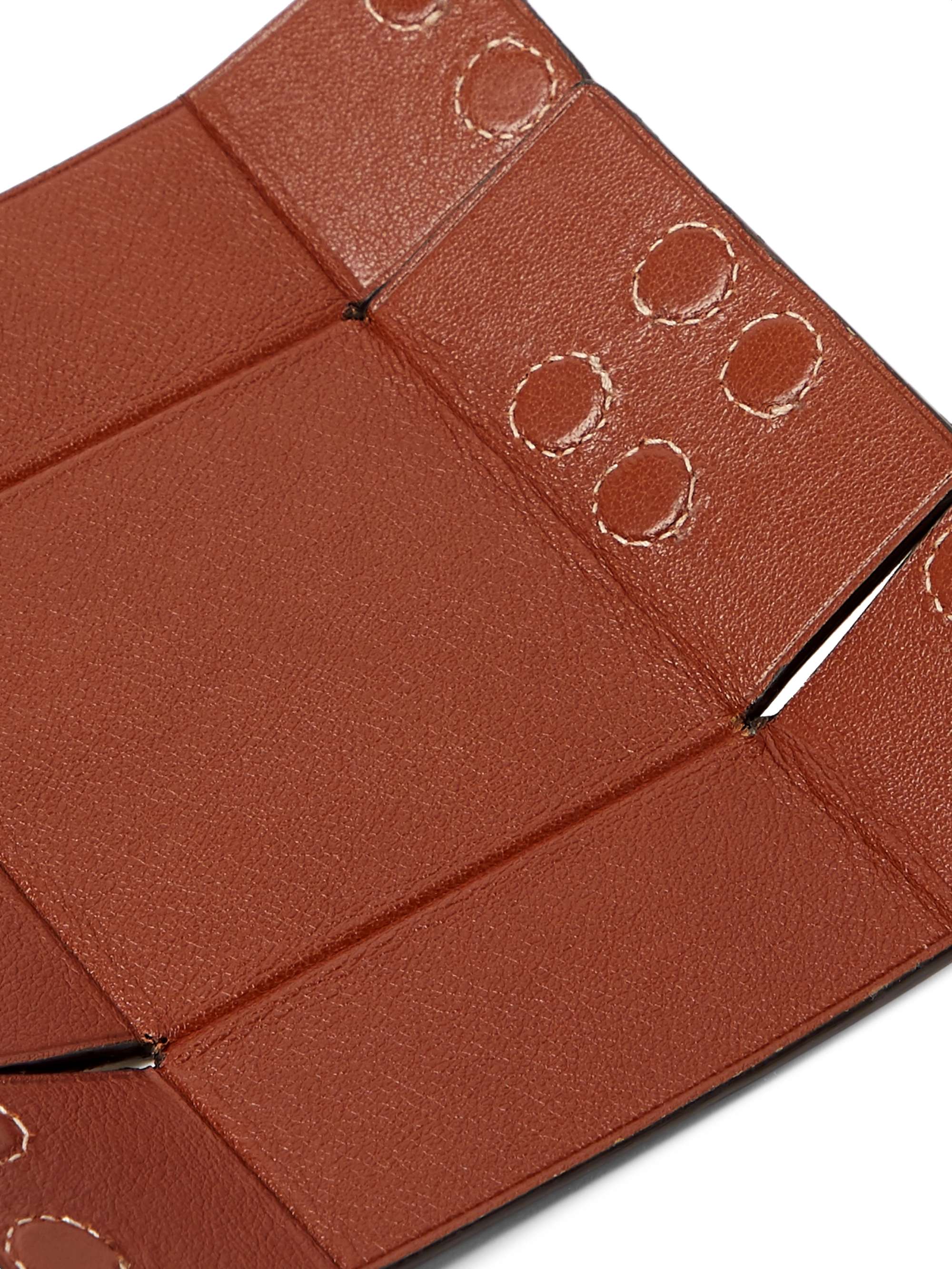 MÉTIER Set of Three Reversible Collapsible Printed Canvas and Leather Boxes