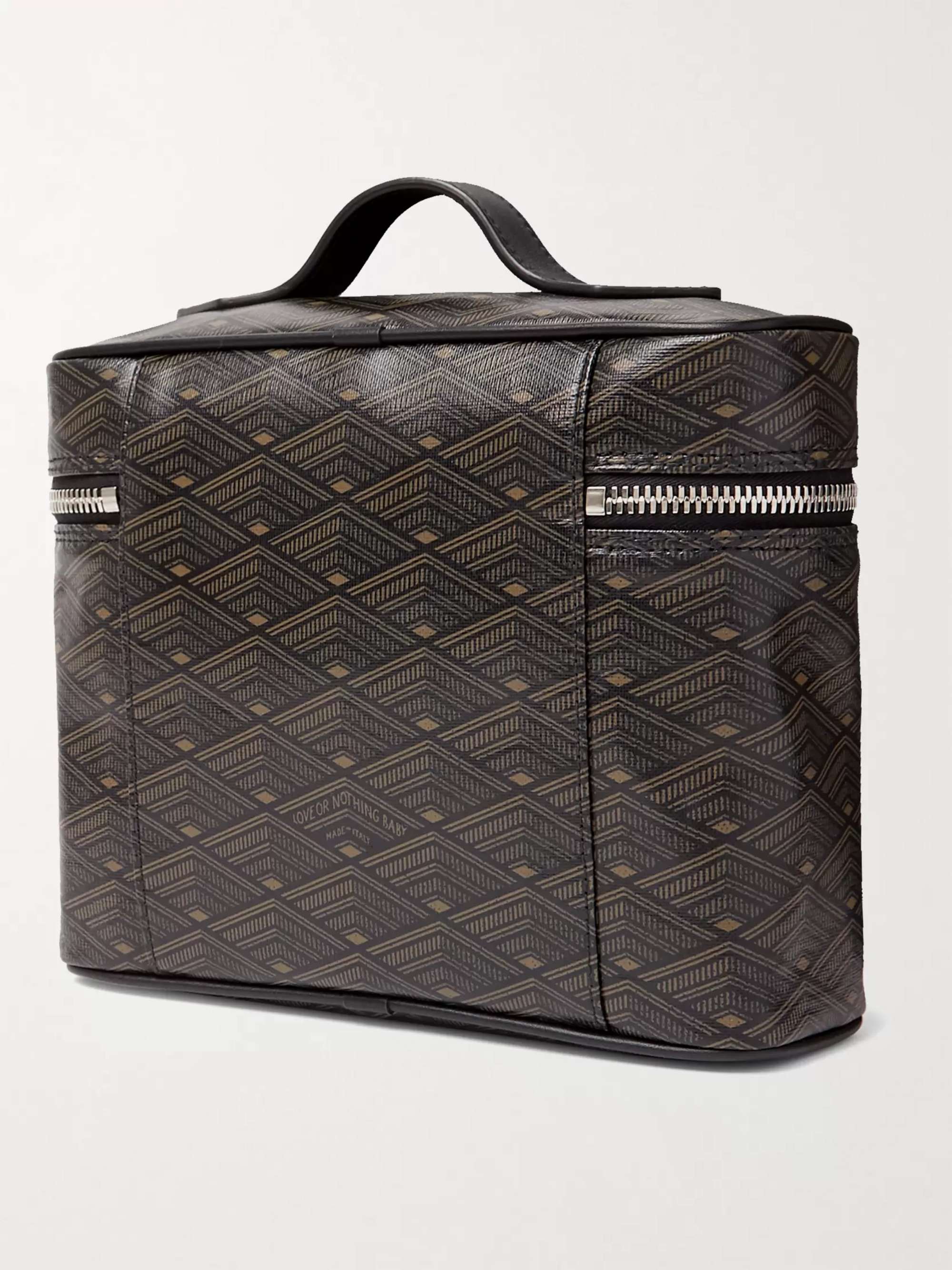 MÉTIER Many Days Leather-Trimmed Printed Canvas Wash Bag