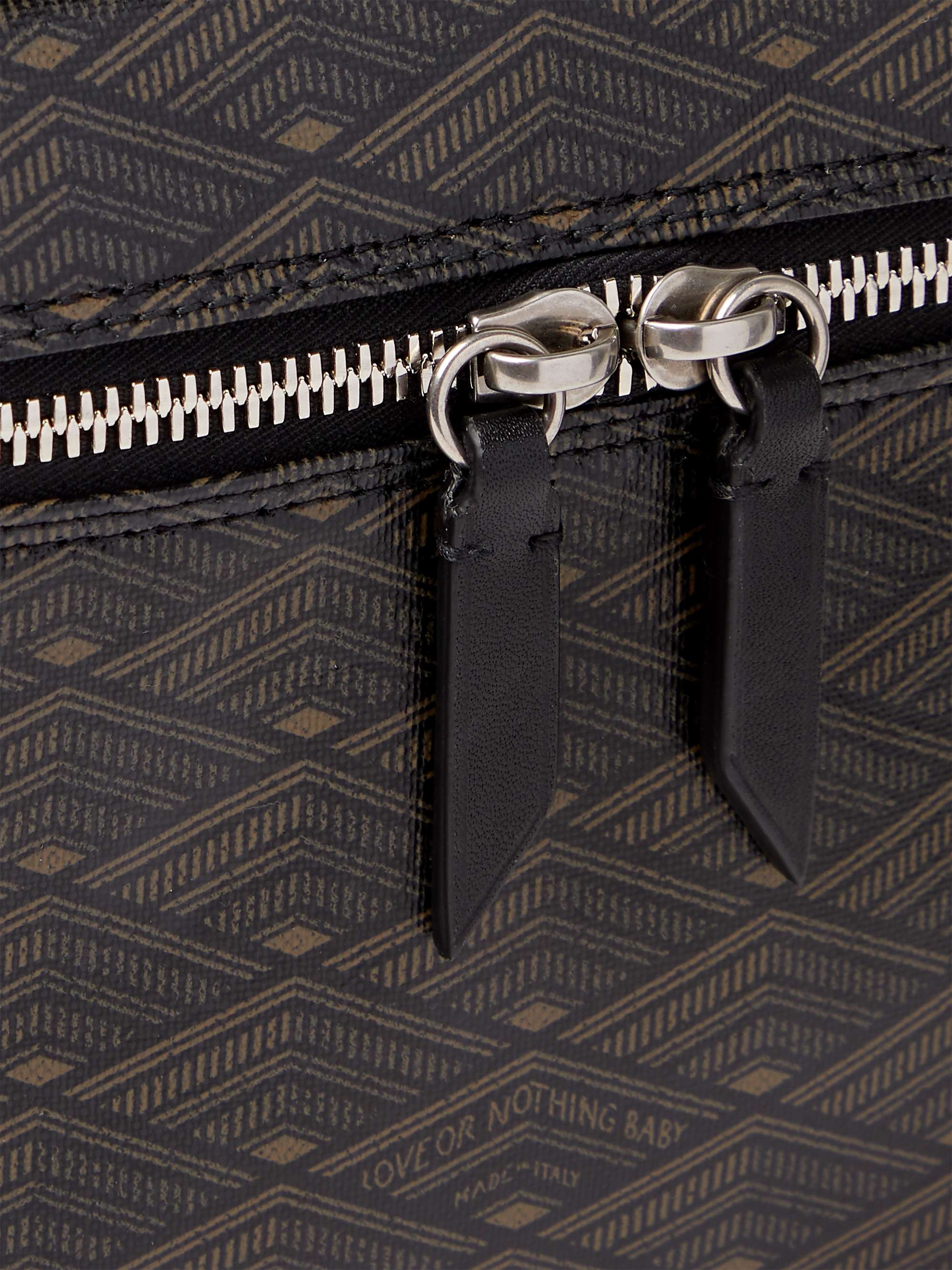 MÉTIER Many Days Leather-Trimmed Printed Canvas Wash Bag
