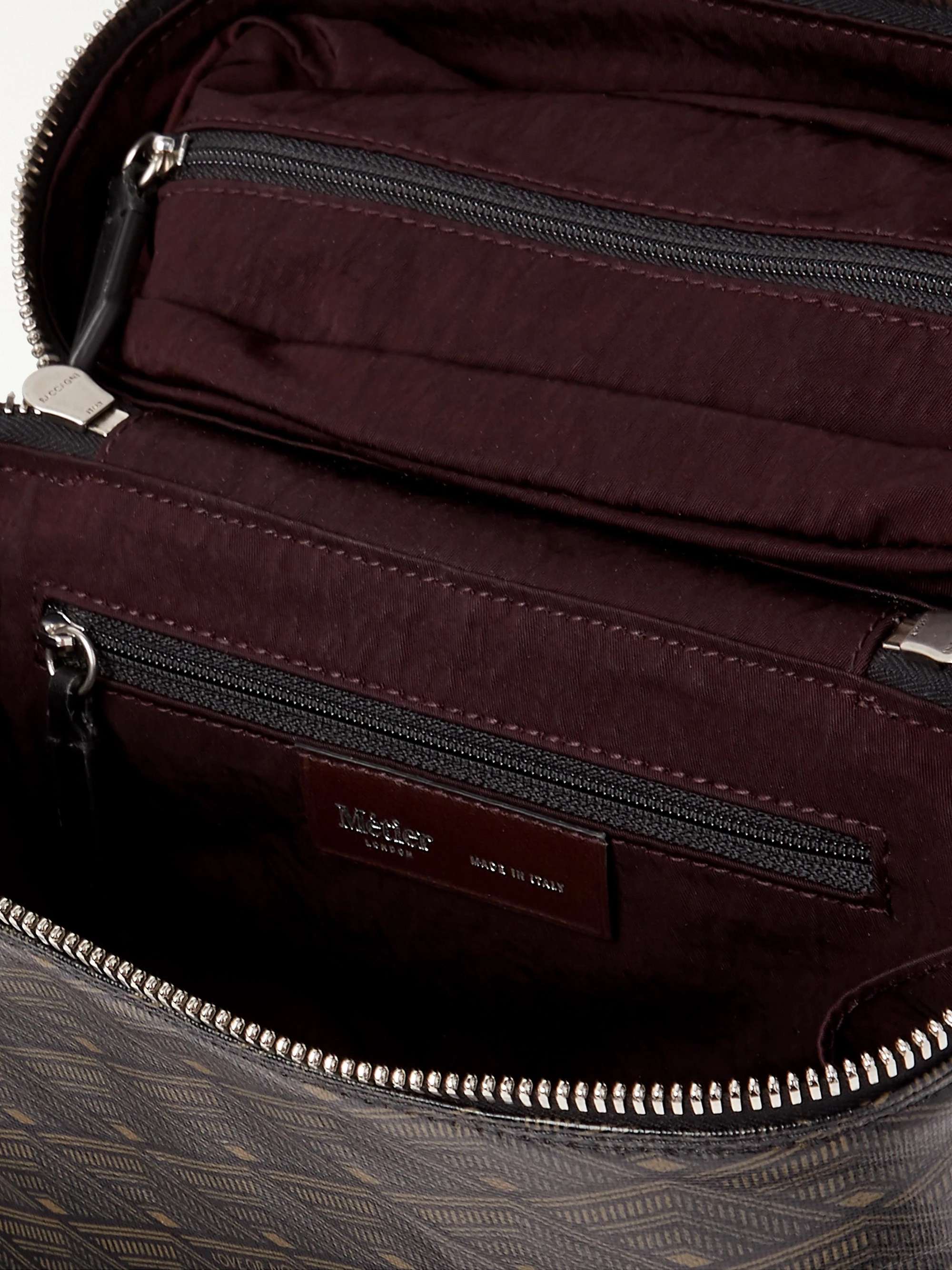 MÉTIER Many Days Leather-Trimmed Printed Canvas Wash Bag