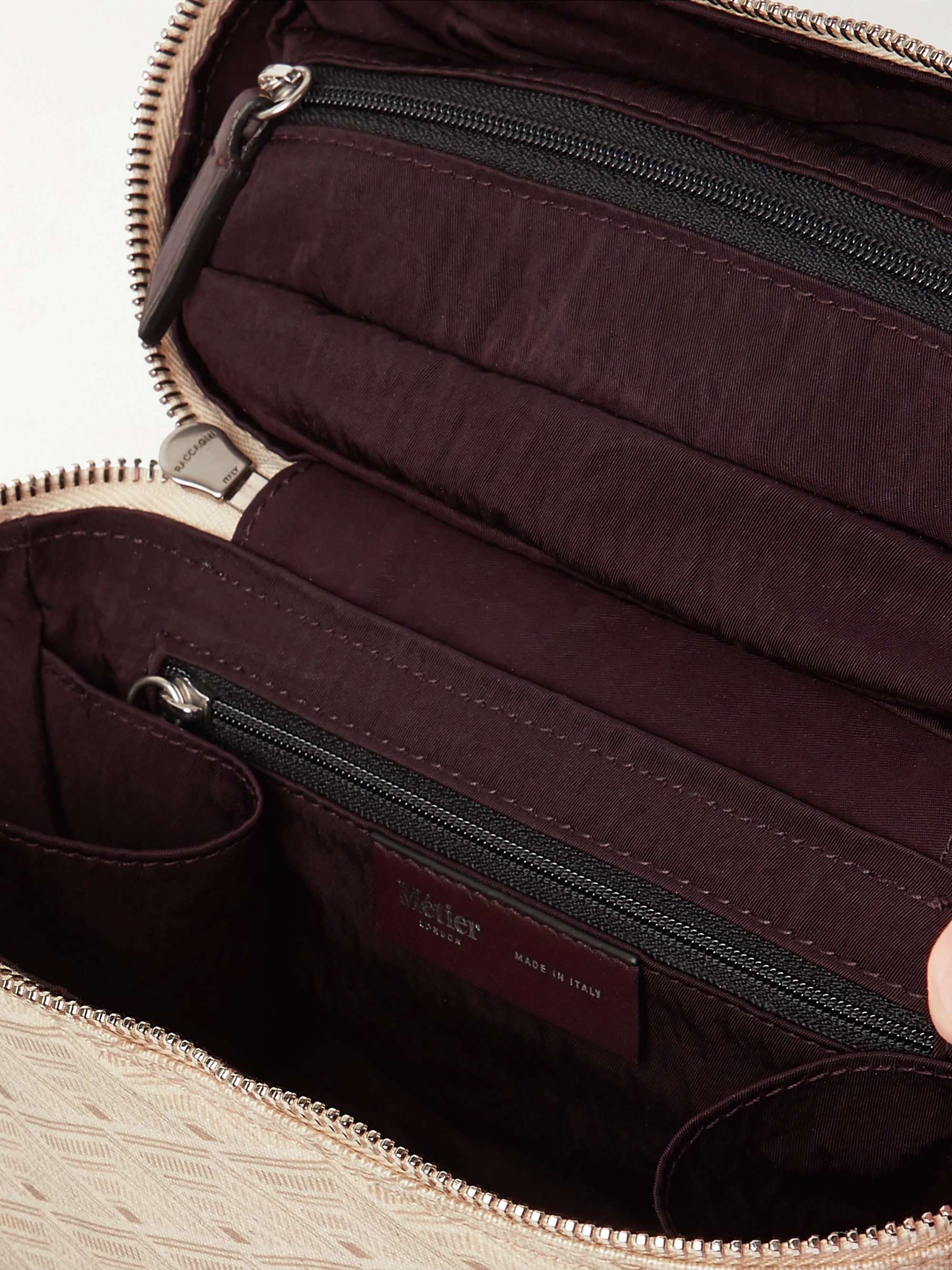 MÉTIER Many Days Leather-Trimmed Printed Canvas Wash Bag