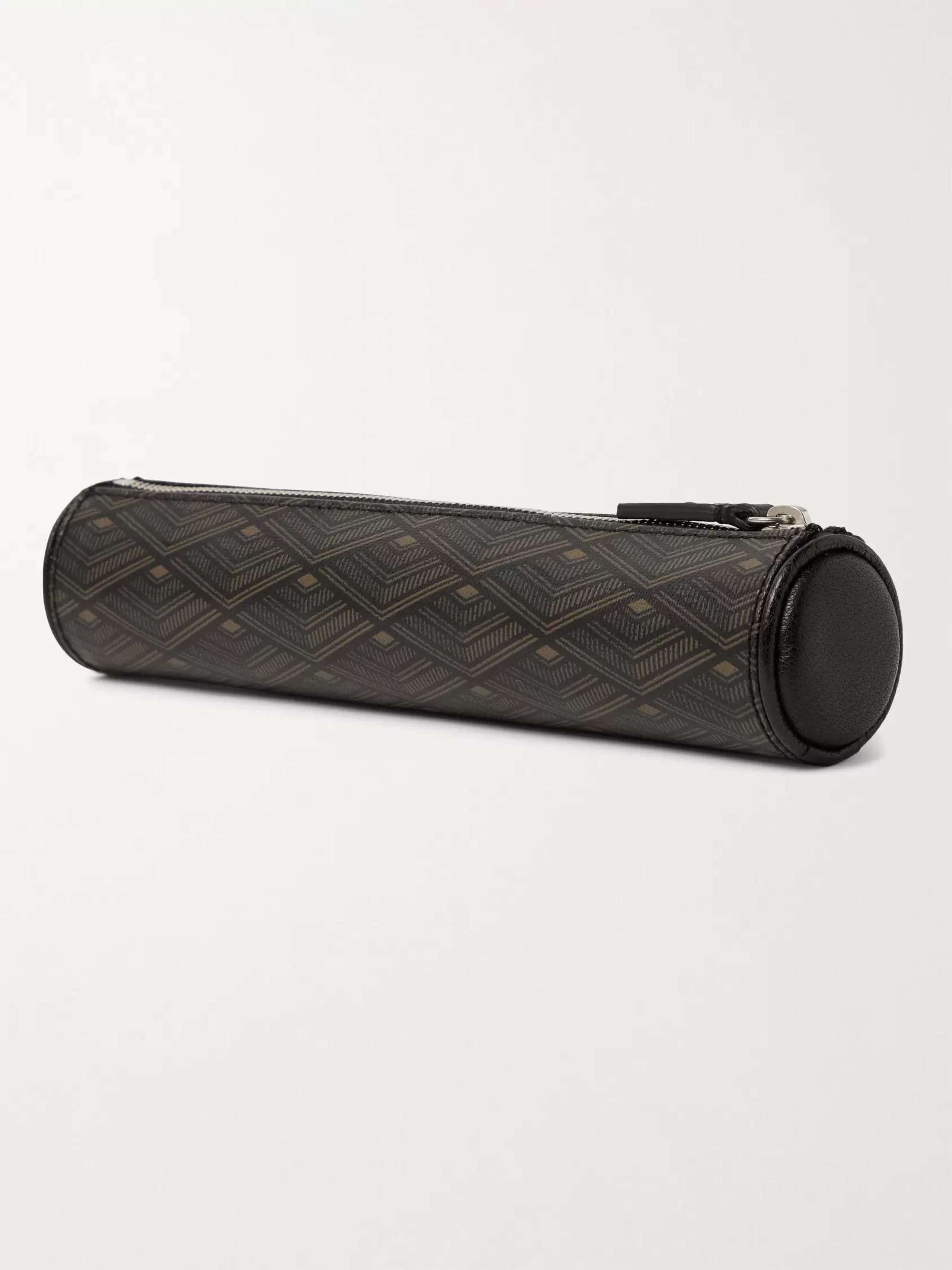 MÉTIER Leather-Trimmed Printed Coated-Canvas Pencil Case