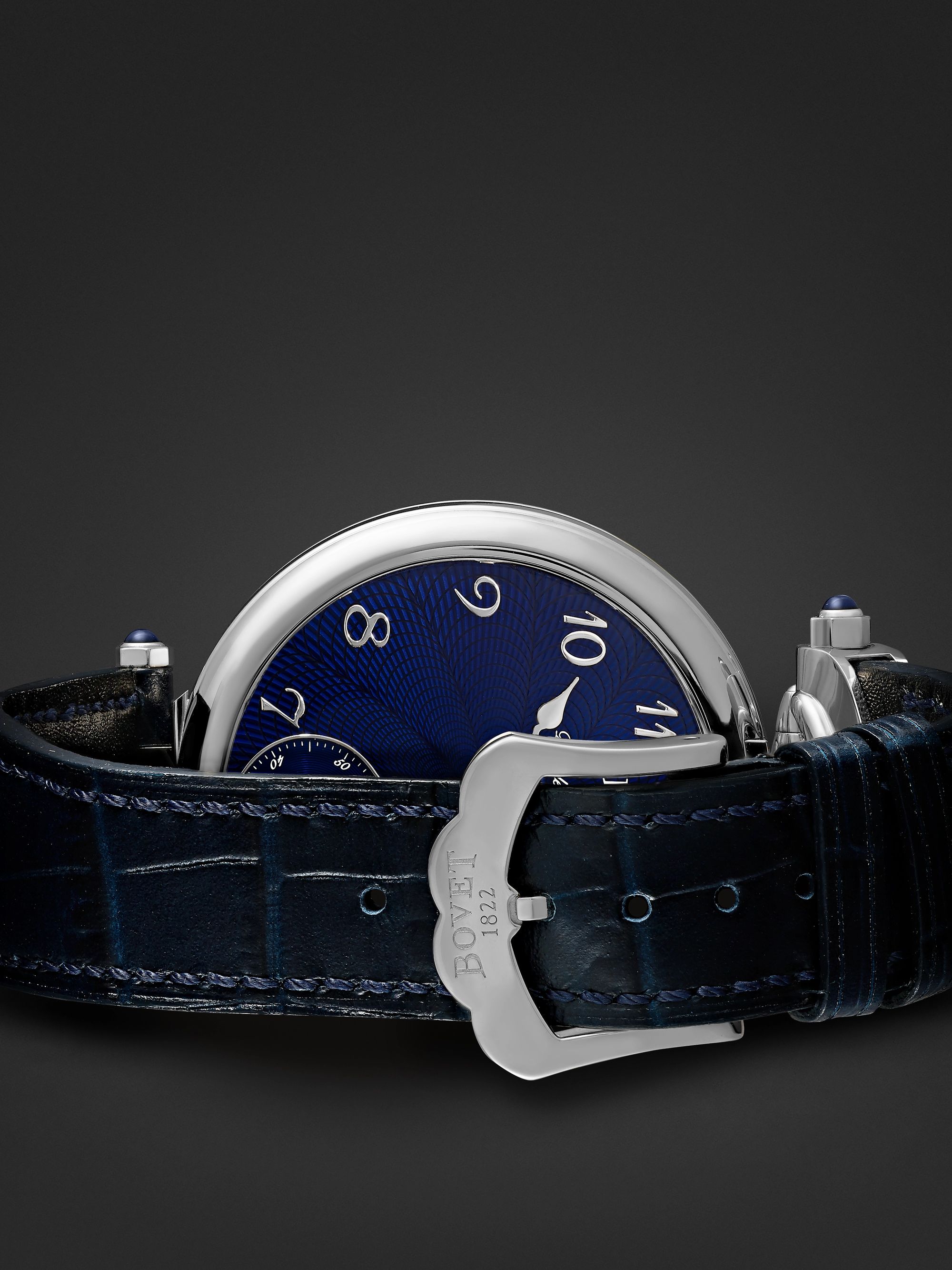 BOVET Monsieur BOVET Hand-Wound 43mm 18-Karat White Gold and Leather Watch, Ref. No. AI43018